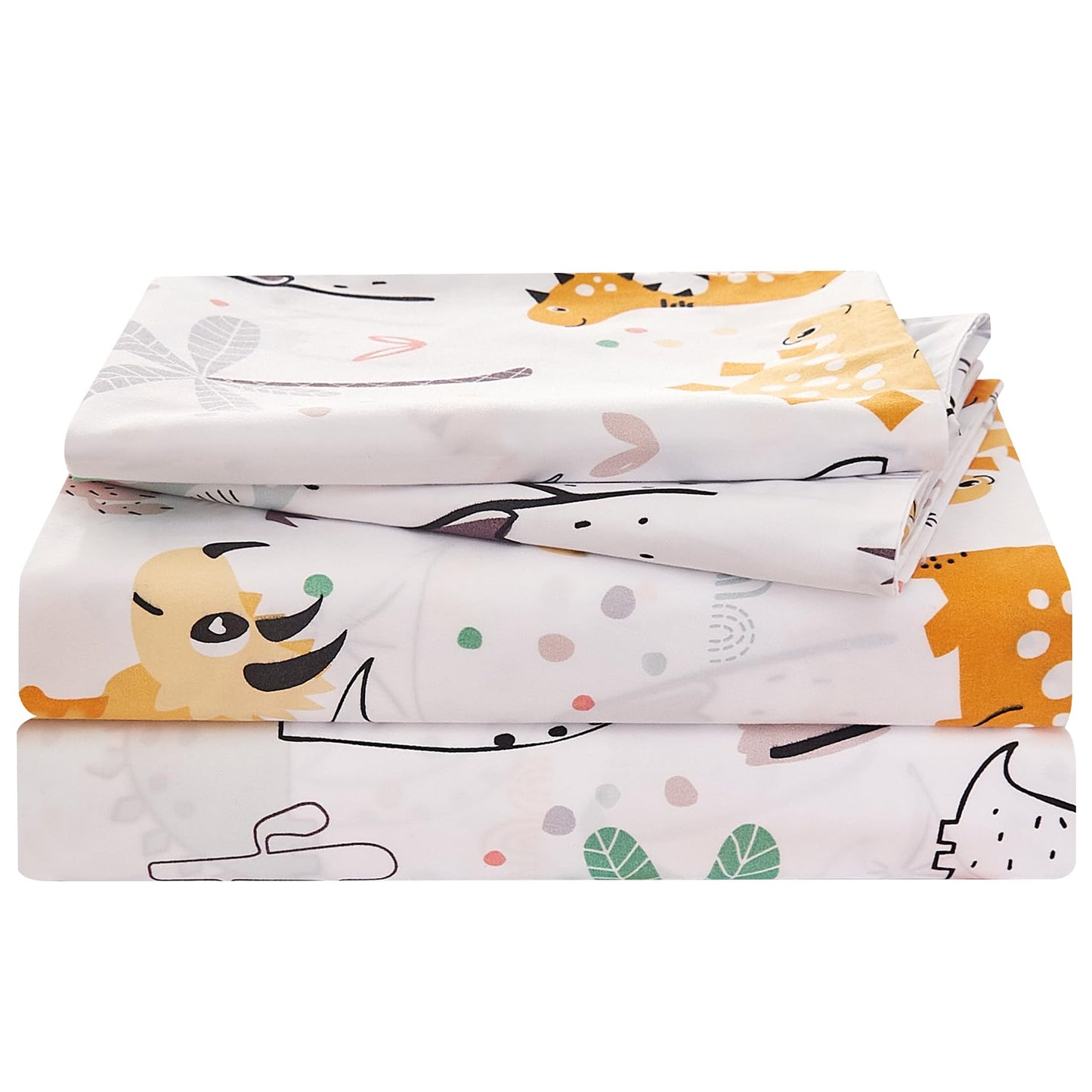 Yibeizi Dinosaur Full Size Sheet Set for Boys, Kids Cute Bedsheet Dino Microfiber Deep Pocket Bedding Sheets & Pillowcases 4 Pieces