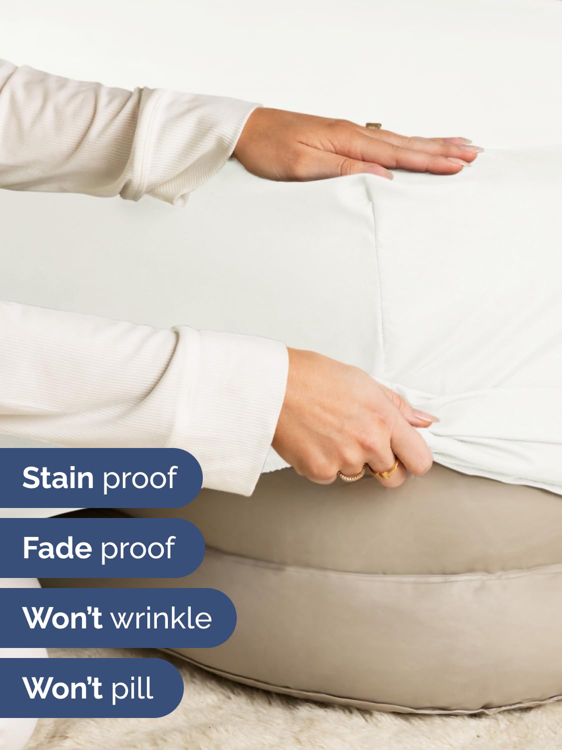 Extra Deep Queen Fitted Sheet - Hotel Luxury Single Fitted Sheet Only - Easily Fits 18 inch to 24 inch Mattress - Ultra Soft, Wrinkle Free with Extra Deep Pockets - Breathable & Comfy - Antique White