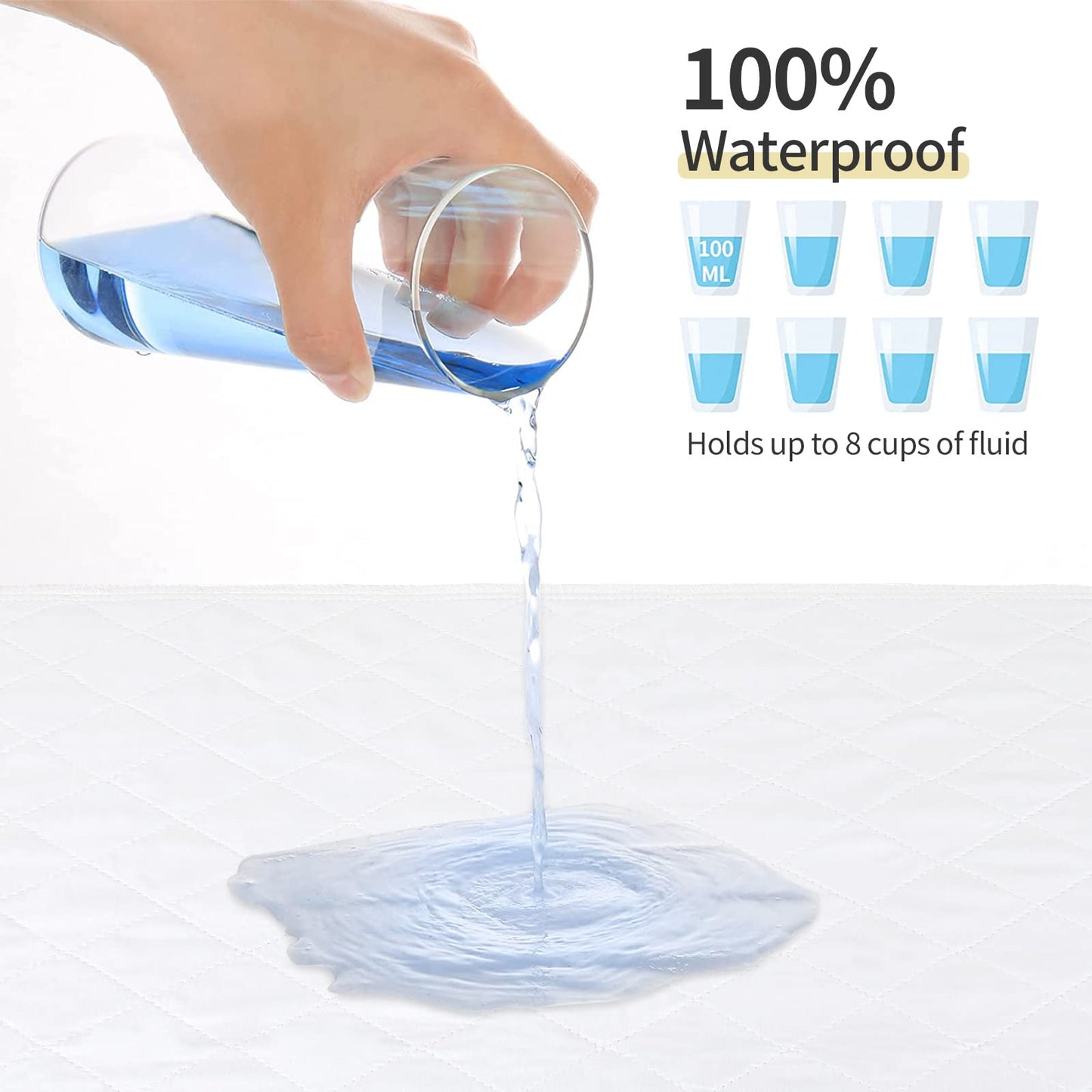 CoolShields Waterproof Bed Pads Incontinence Washable Reusable Bedwetting Mattress Protector Pad for Kids, Adults, Elderly, and Pets 34'' x 52'' (1 Pack)