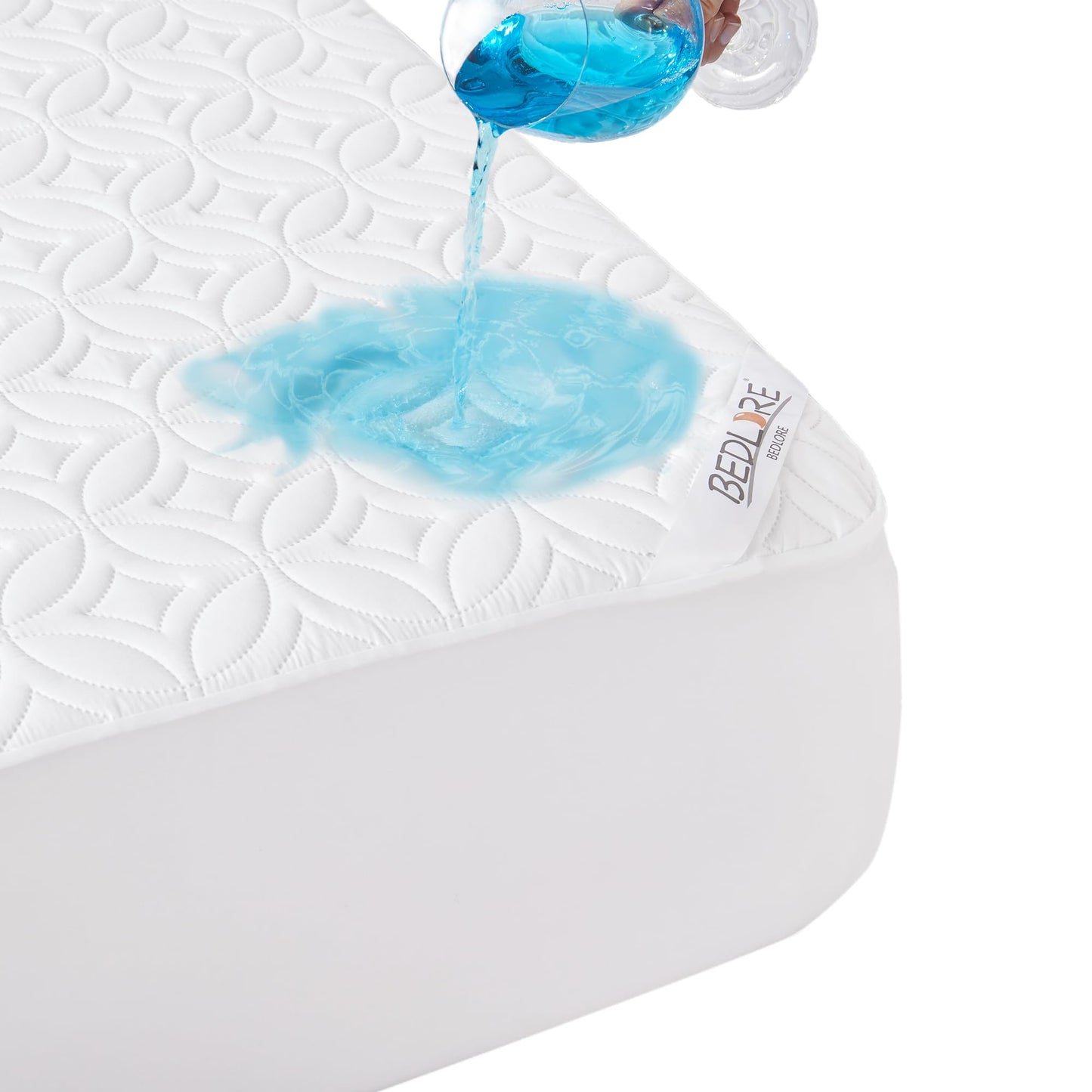 BEDLORE Waterproof Mattress Protector, Full Size Mattress Pad with Deep Pocket 6"-15" Depth, Soft Breathable Double Bed Mattress Cover for Bedroom, College Dorm, Hotel (White)