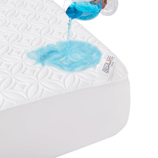 BEDLORE Waterproof Mattress Protector, Full Size Mattress Pad with Deep Pocket 6"-15" Depth, Soft Breathable Double Bed Mattress Cover for Bedroom, College Dorm, Hotel (White)
