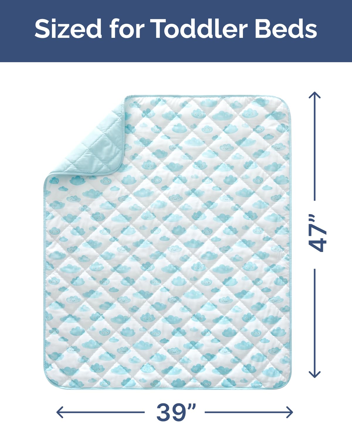 Cloud Toddler Comforter - Down Alternative Toddler Microfiber Comforter - Lightweight & Warm Baby Quilt Blanket - Soft & Breathable - Kids Duvet Insert for Crib & Stroller - Machine Washable - 39x47