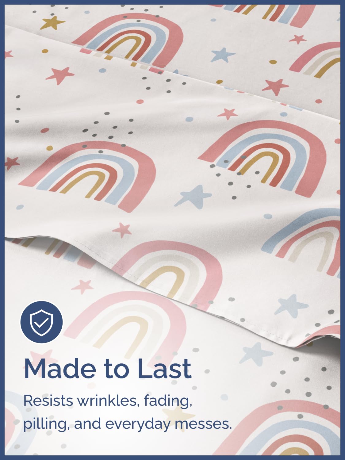 Kids Twin Size Bed Sheet Set - 3 Piece Kids Loft Bed Sheets - Rainbow Star Theme Bedding - Soft, Cute and Cozy - Breathable and Machine Washable - Colorful Bed Set for Boys, Girls, Teens & Toddlers