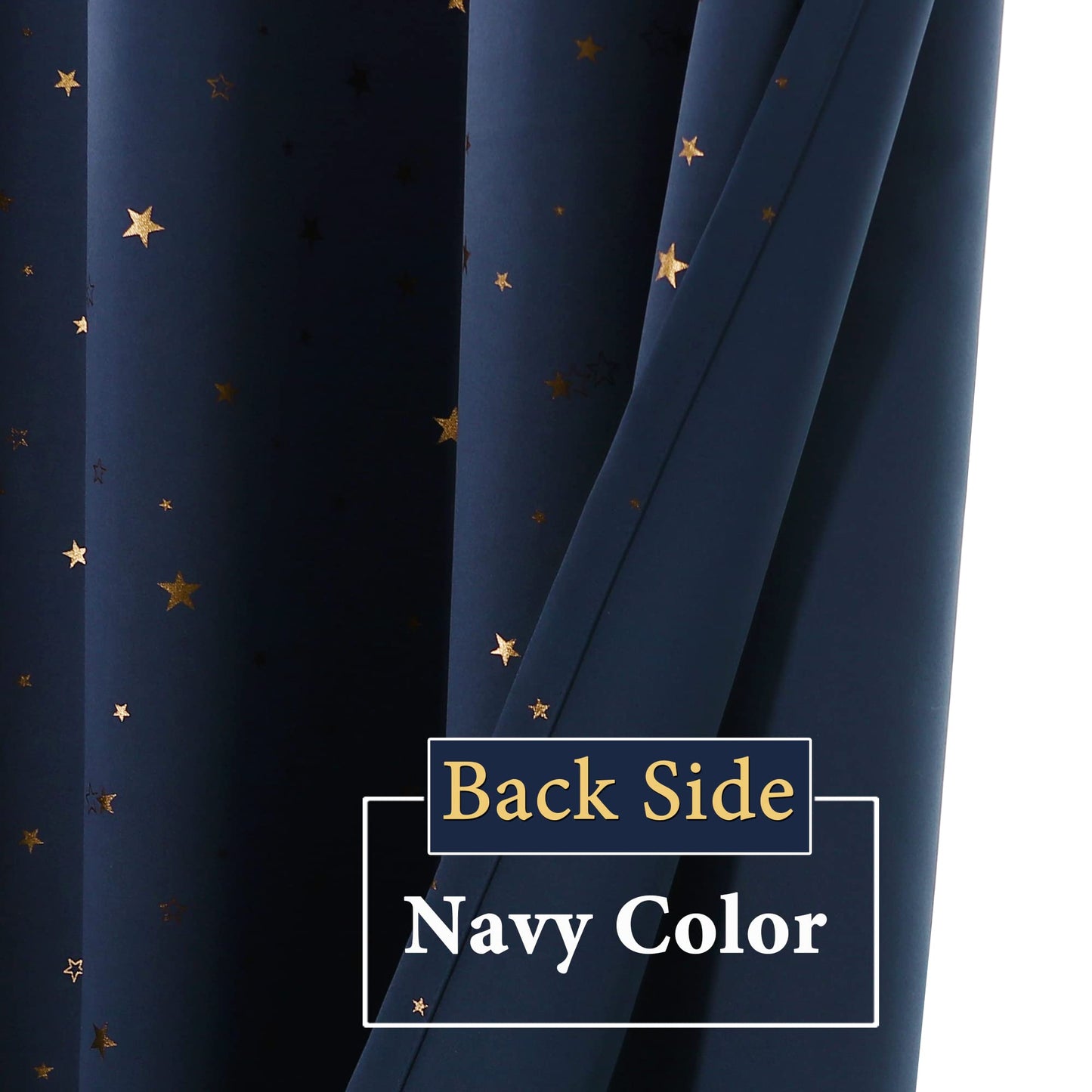 H.VERSAILTEX Blackout Star Curtains for Kids Room Boys Girls Twinkle Stars Thermal Insulated Cute Thick Soft Curtain Drapes, Grommet Top, 1 Panel, 52" W x 63" L, Navy/Bronze
