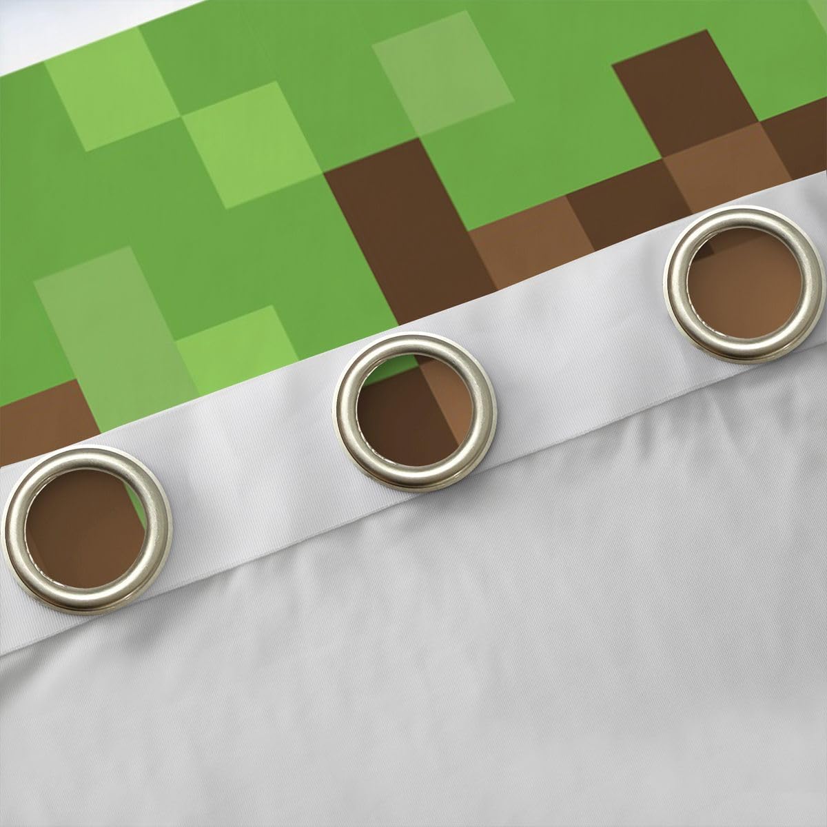 Castle Fairy Pixel Grid Miners Window Curtain | Pixelated Games Window Drapes for Kids Bedroom Decor,Geometric Grid Blackout Curtains Brown Green Army Camo Living Room Top 2 Panels,38Wx54L