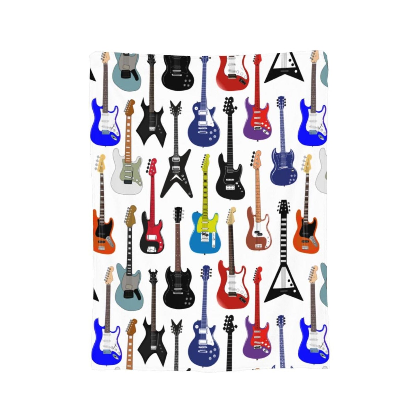 Electric Guitars Pattern Throw Blanket Music Soft Fleece Blanket Men Women Gift for Kids Boys Girls for Party Couch Sofa Bed Deco Blankets 60x50 Inch