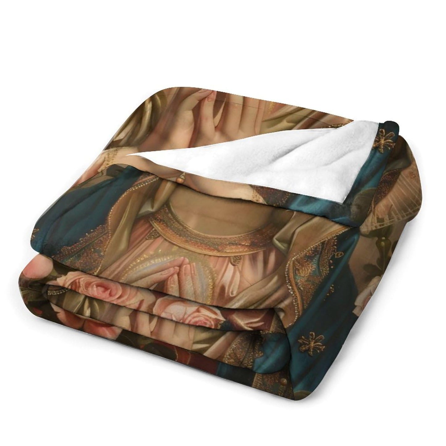 eiffecho Virgin Mary Throw Blanket Catholic Religious Faith Prayer Print Blankets Gifts for Couch Sofa Stuff Decor Cozy Fleece Plush Flannel Bedding for Lover Men Women Adults 40"x50"