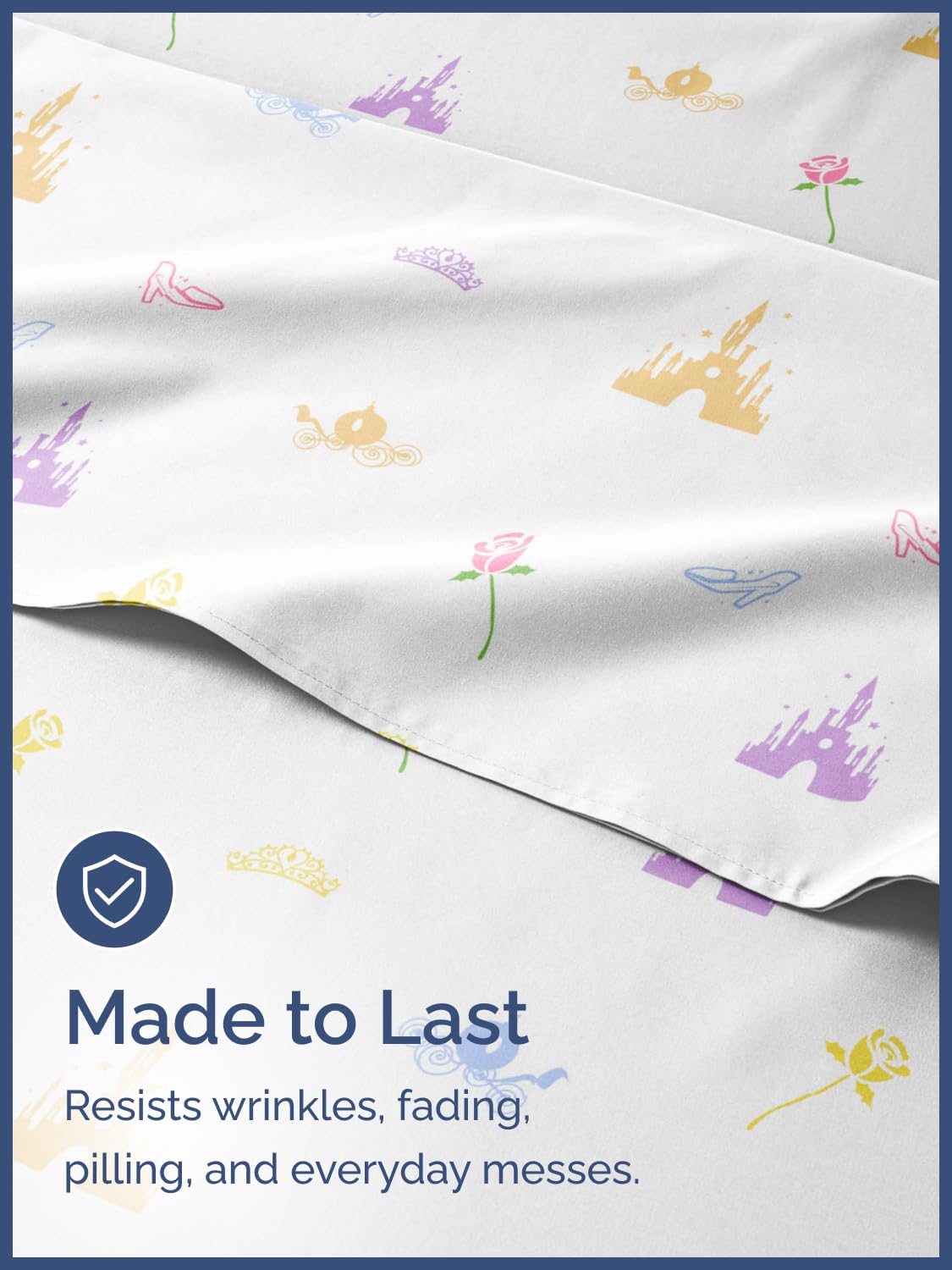 Kids Twin Size Bed Sheet Set - 3 Piece Kids Loft Bed Sheets - Princess Castle Themed Bedding - Soft, Cute and Cozy - Breathable and Machine Washable - Rose Bed Set for Boys, Girls, Teens & Toddlers