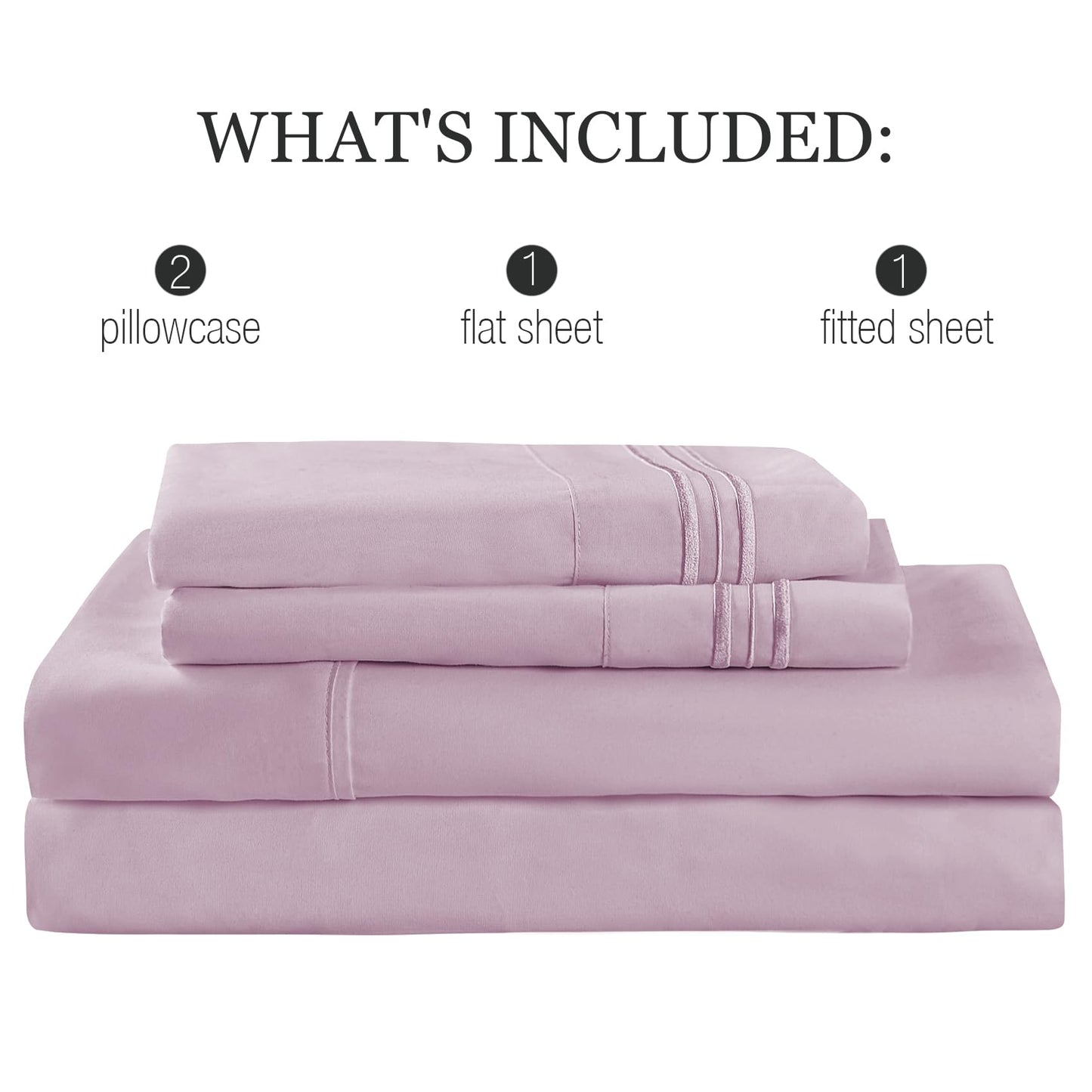 Yibeizi King Size Sheets Set Cooling Deep Pocket Bed Sheet Sets, Lavender Soft Microfiber Oeko-Tex Hypoallergenic Sheets & Pillowcases Wrinkle Free Bedsheets