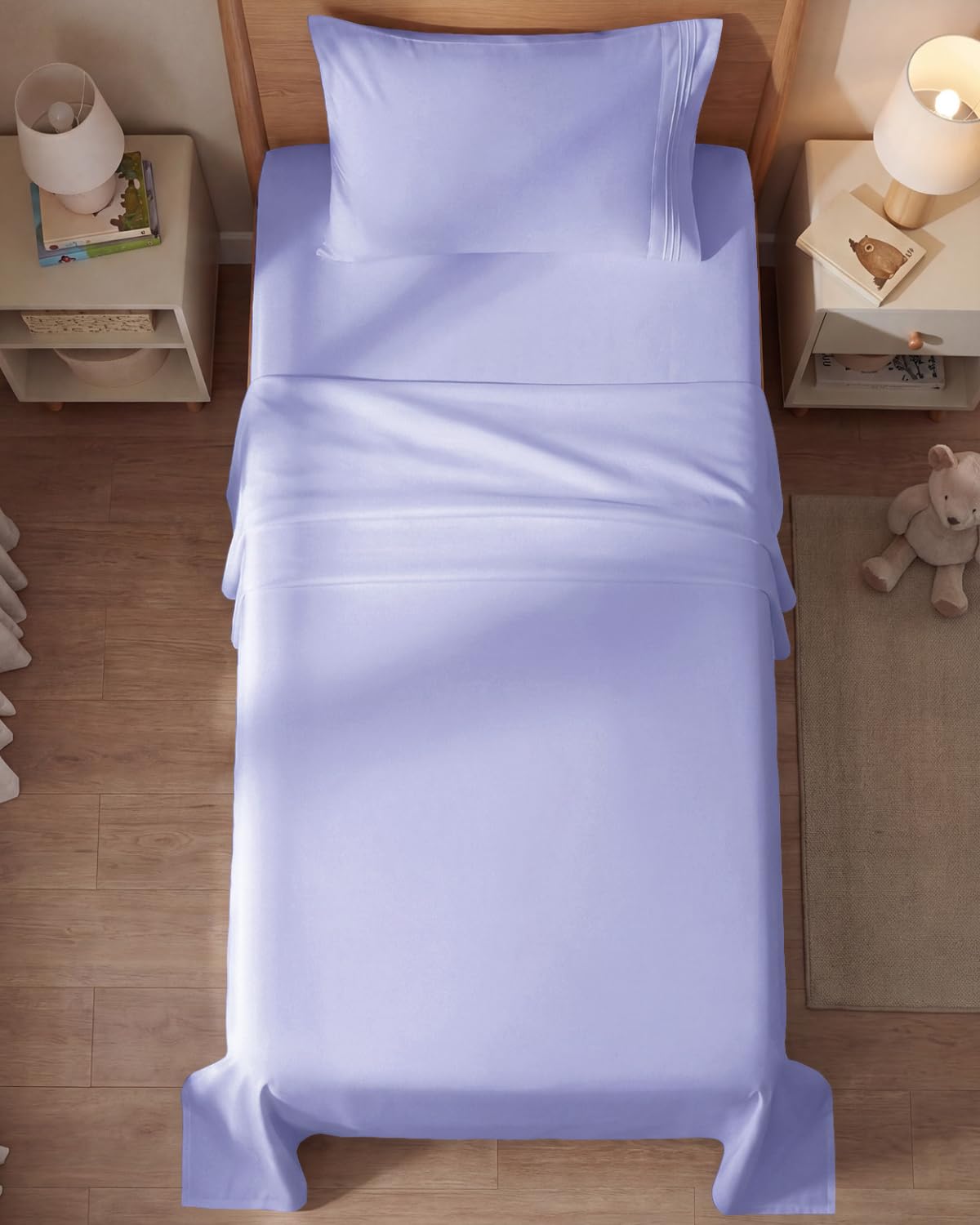 Twin Size 3 Piece Sheet Set - Comfy Breathable & Cooling Sheets - Hotel Luxury Bed Sheets for Women & Men - Deep Pockets, Easy-Fit, Extra Soft & Wrinkle Free Sheets - Lavender Oeko-Tex Bed Sheet Set
