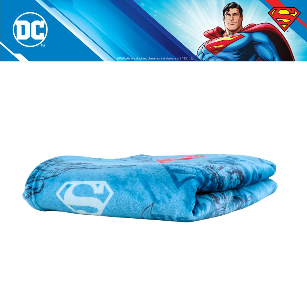 Superman DC Comics Bedding Super Soft Cozy Plush Throw, 46 in x 60 in, (Officially Licensed Product) by Franco