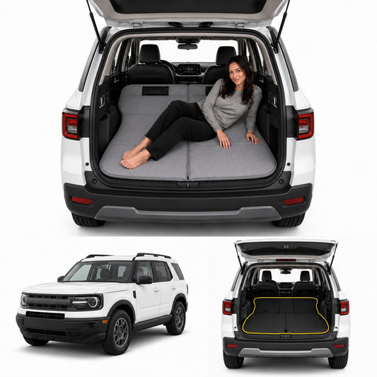 MGRFTOX Car Mattress Non-Inflatable Car Camping Mattress, Foldable Trunk Sleeping Pad with Split Design, Portable Car Bed for Road Trips, Camping, Travel, for Ford Bronco Sport，for Ford