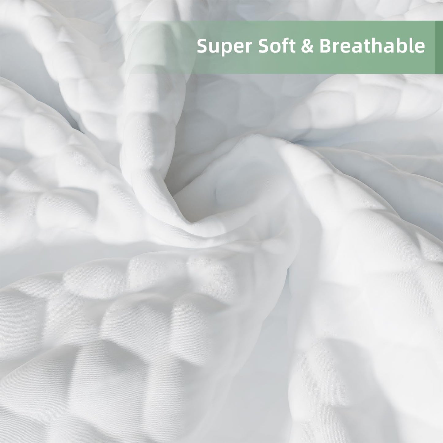PDXM Waterproof Mattress Protector, Mattress Cover, Soft, Breathable,Noiseless, Deep Pocket 6-18 inches, White for Home Hotel Bedroom,Easy wash (Full)