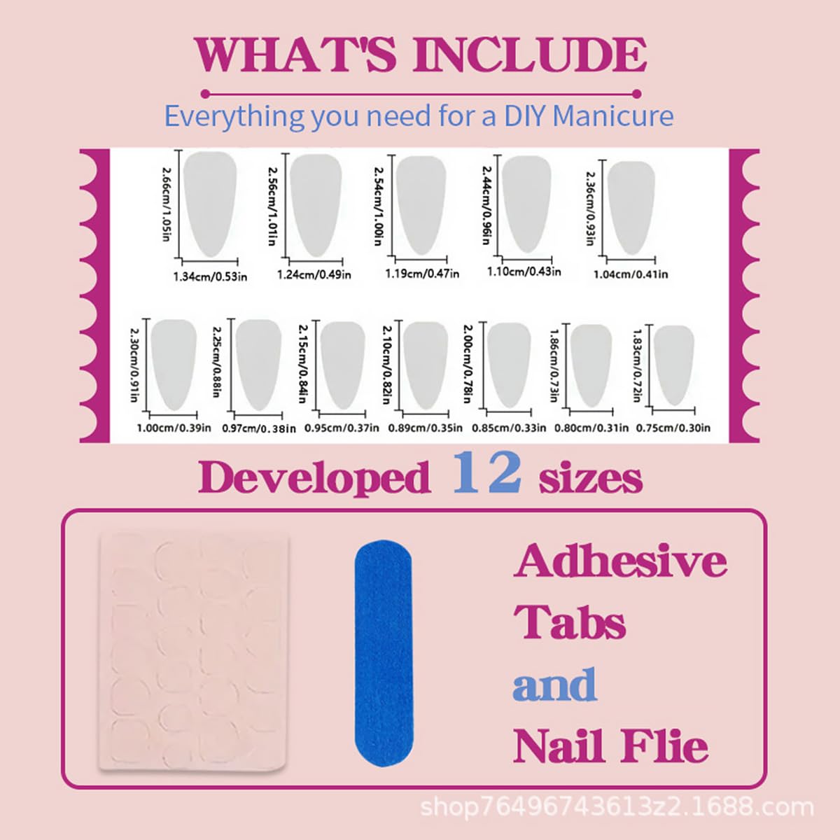 30Pcs Pink Flower Press on Nails Medium Almond Fake Nails with Yellow Pistil 3D Pearl Design Full Cover Artificial Glue on Nails Spring False Nails Handmade Stick on Nails for Women Manicure Salon