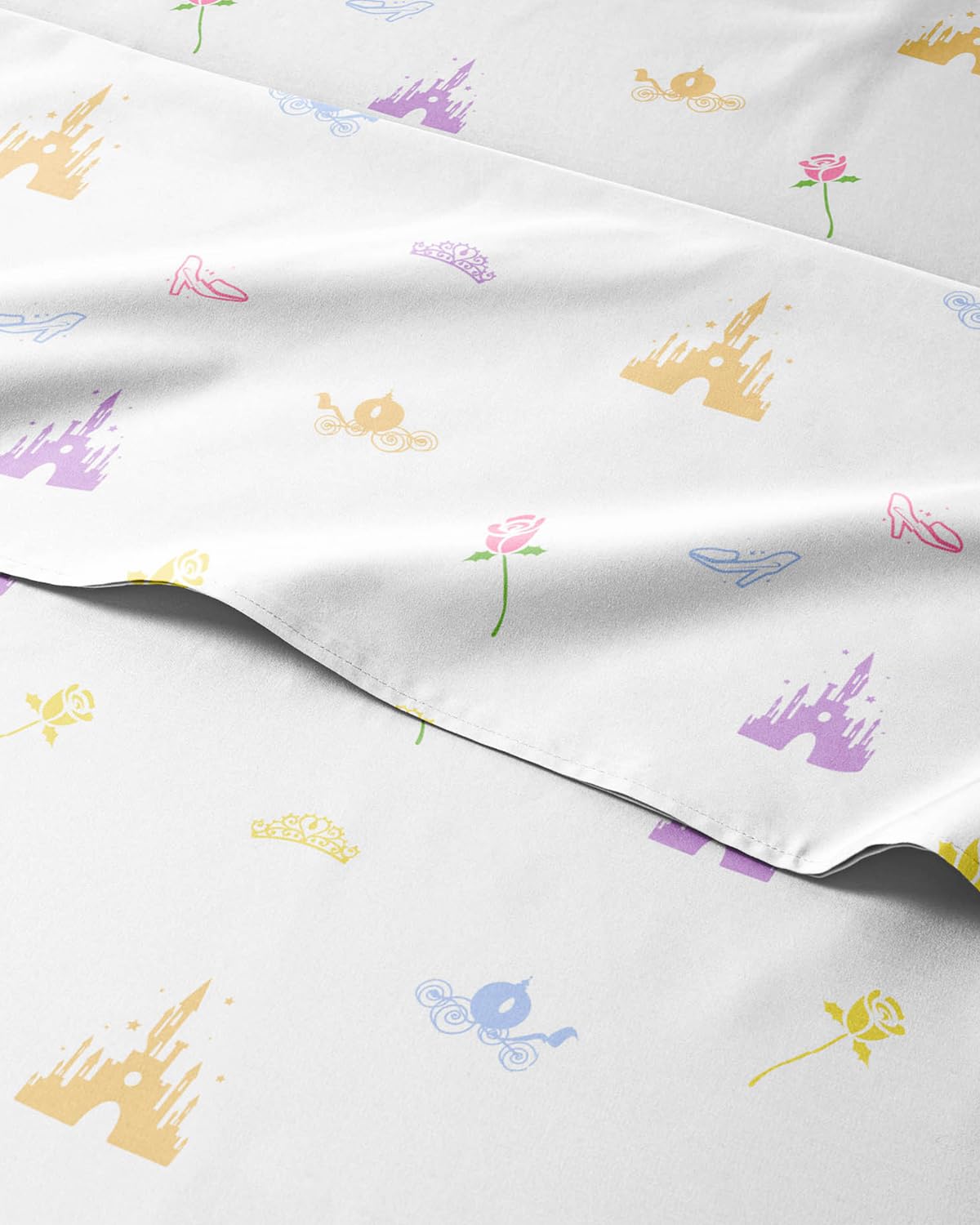 Kids Twin Size Bed Sheet Set - 3 Piece Kids Loft Bed Sheets - Princess Castle Themed Bedding - Soft, Cute and Cozy - Breathable and Machine Washable - Rose Bed Set for Boys, Girls, Teens & Toddlers