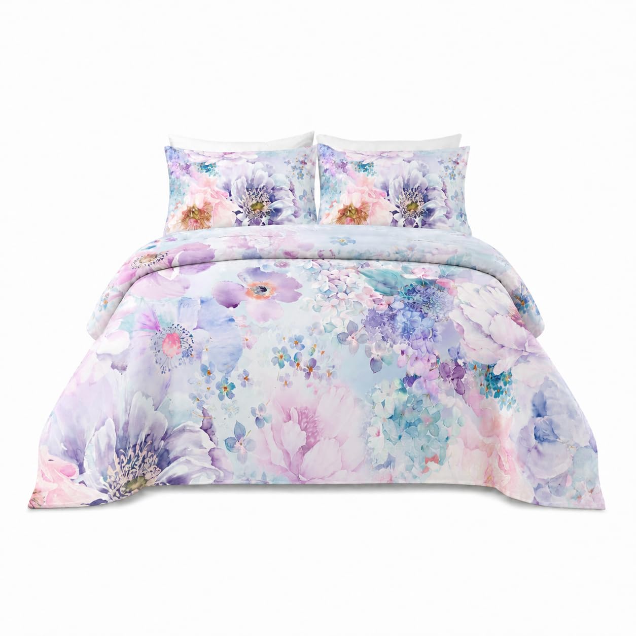 YIYEA Floral Sheets King Size, Premium Double Brushed Microfiber Bed Sheet Set for All Season, Soft Breathable, 16" Deep Pocket, Shrinkage and Fade Resistant, 4PC, King