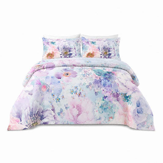 YIYEA Floral Sheets King Size, Premium Double Brushed Microfiber Bed Sheet Set for All Season, Soft Breathable, 16" Deep Pocket, Shrinkage and Fade Resistant, 4PC, King