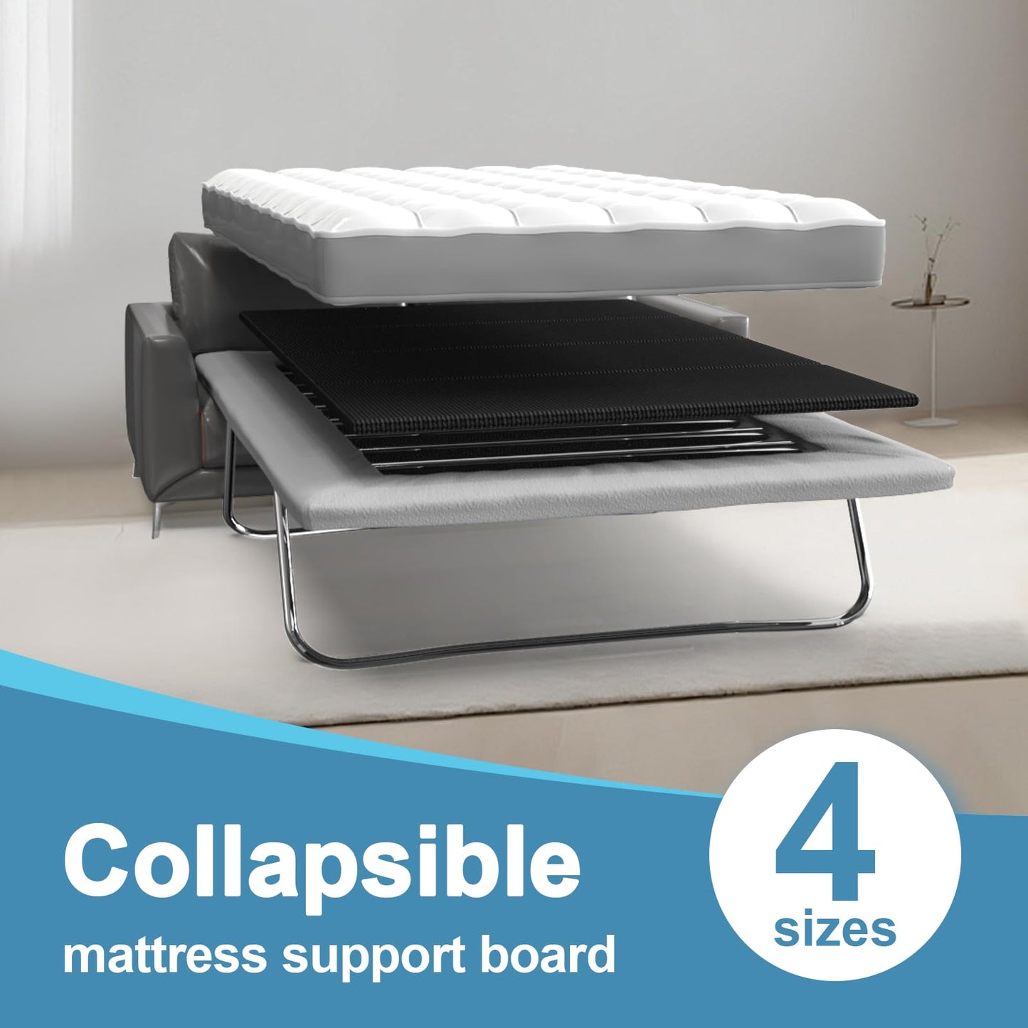 Imperius Sleeper Sofa Support Board 36”x71” Sofa Bed Board for Pull Out Couch, Folds with Frame, Under Mattress Bar Shield, Sofa Bed Support, Folding Bed Board