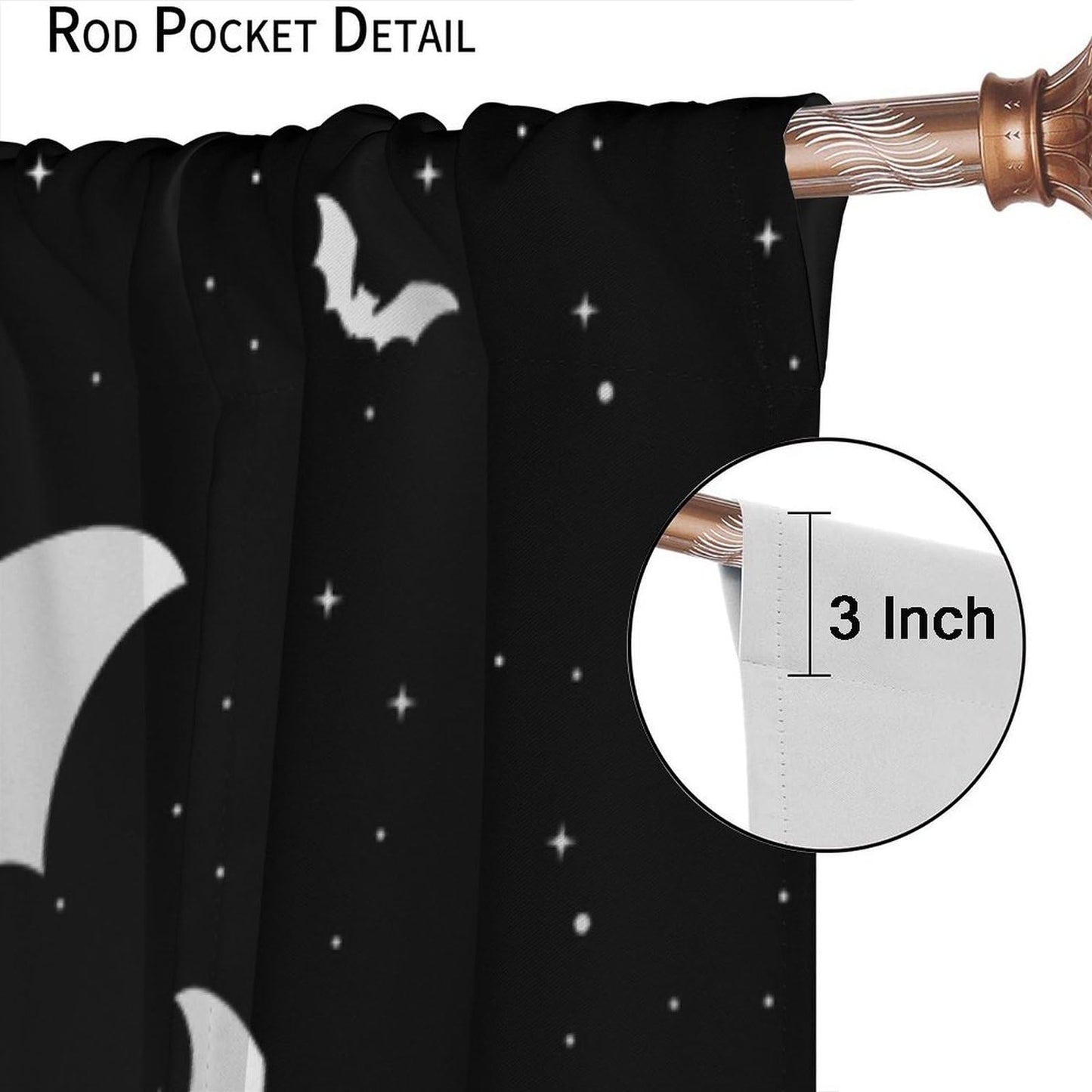 DDCBNS Hero Window Curtains,Comic Art Style Cartoon City Starry Sky Window Treatments for Kids Boys Girls Bedroom Décor Drapes 2 Panel Sets Total Size 42" x 45" Black White