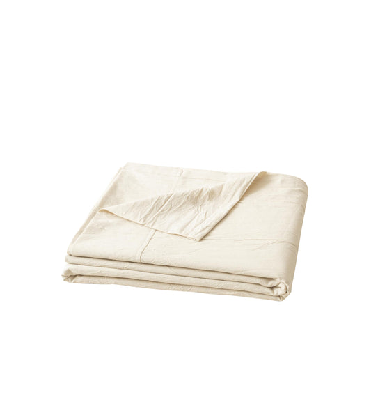 BESTOUCH Flat Sheet Only 100% Washed Cotton Linen Feel Wrinkle-Free, Fade-Resistant, Stain-Resistant, Bed Top Sheet, Solid Almond Milk Grey Queen
