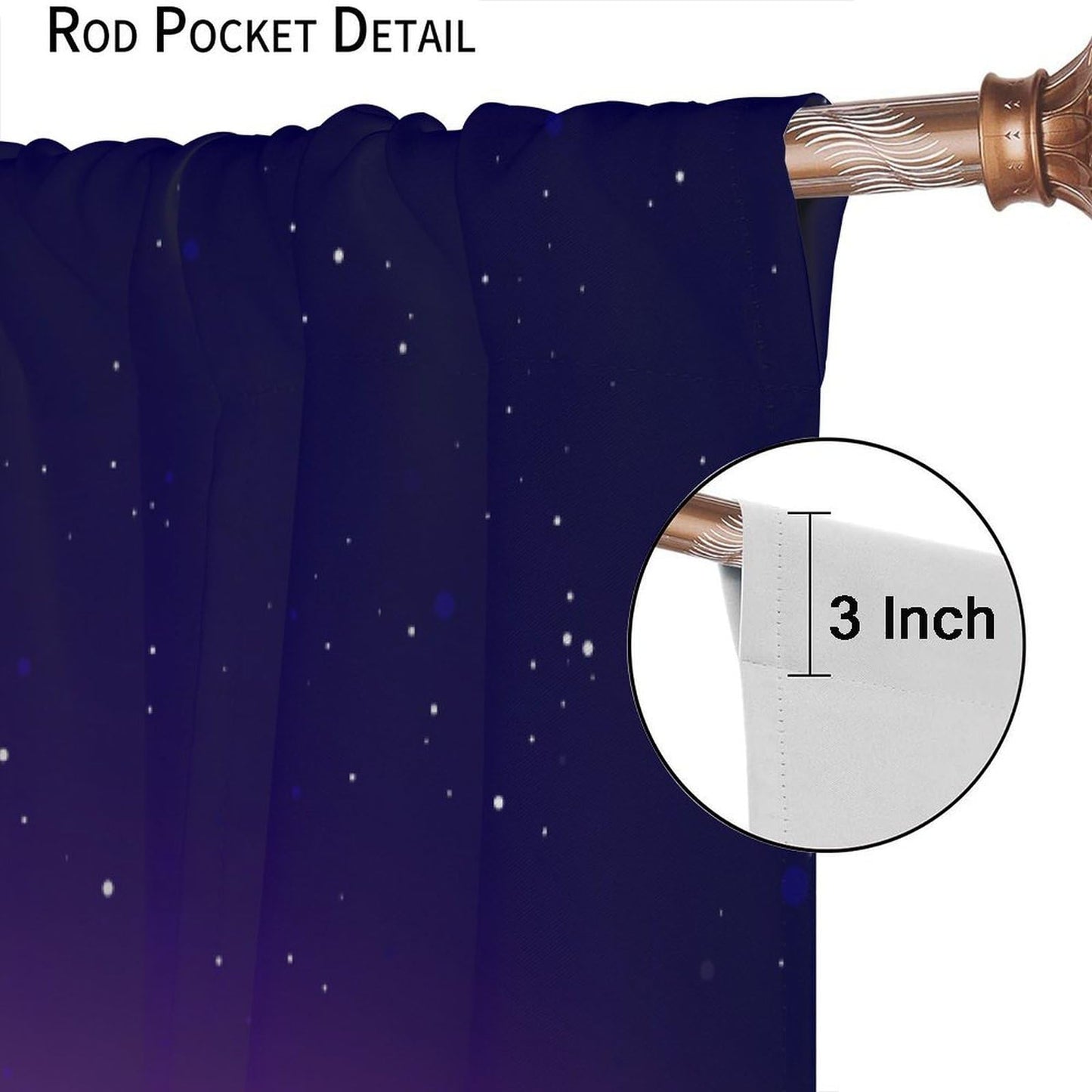 DDCBNS City Skyline Blackout Curtains,Midnight Cityscape Purple Urban Starry Sky Printed Curtains for Bedroom Living Room,Window Drapes 2 Panel Set for Kitchen Décor,Total Size 42" x 45"