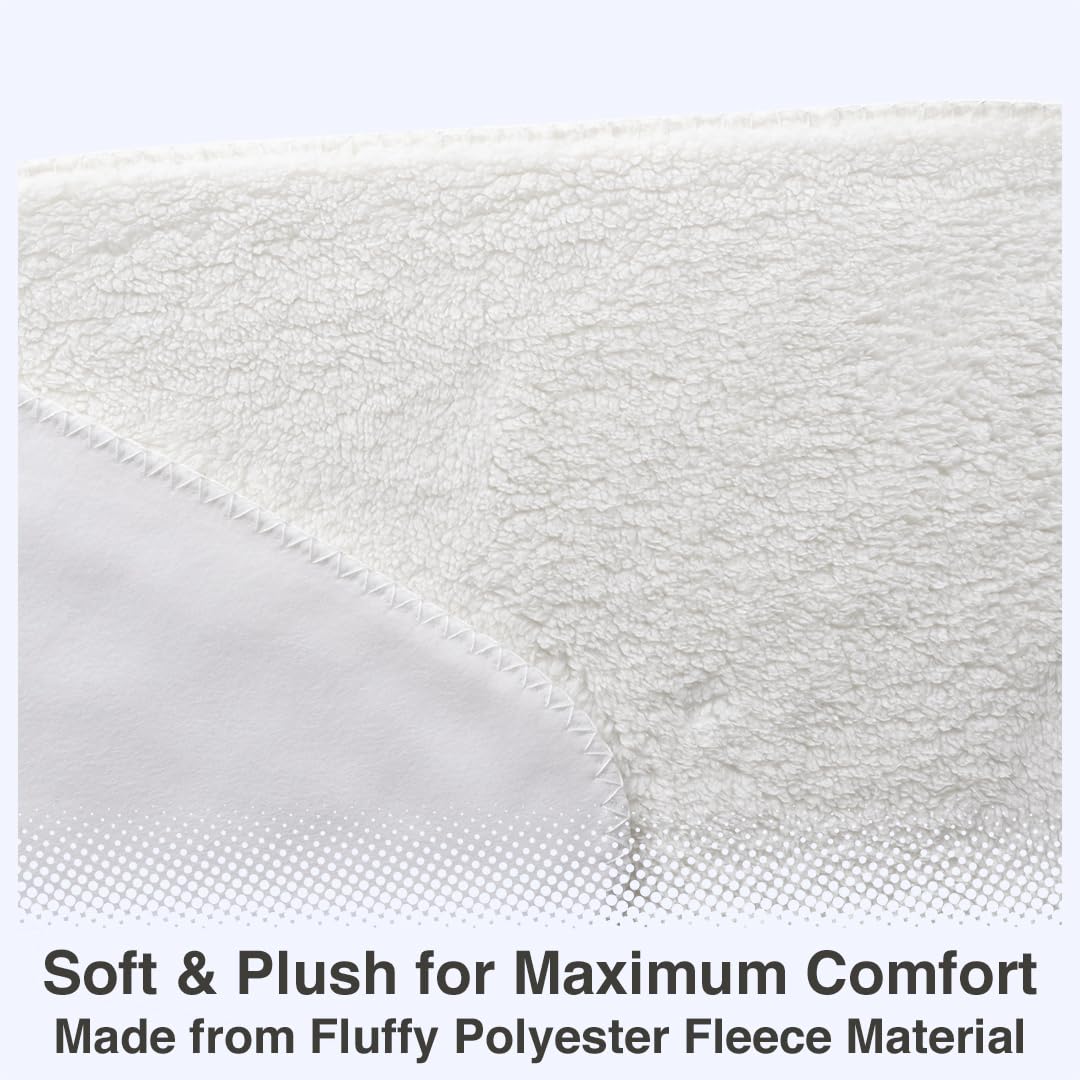 Innovative Design Group Sherpa Fleece Throw Blanket for Couch Soft Throw for Women & Men Thick Warm Blanket for All Season (White, Double)