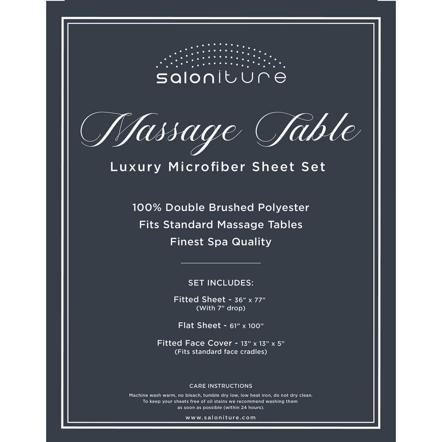 Saloniture 3-Piece Microfiber Massage Table Sheet Set - Premium Facial Bed Cover - Includes Flat and Fitted Sheets with Face Cradle Cover - Sand Brown