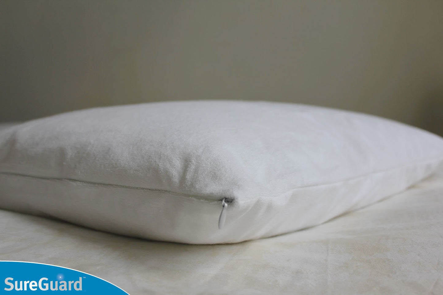 Set of 2 Queen Size SureGuard Pillow Protectors - 100% Waterproof, Bed Bug Proof, Hypoallergenic - Premium Zippered Cotton Terry Covers