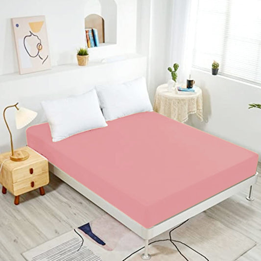 NHNHN Fitted Sheet-Deep Pockets-Soft Microfiber-Easy Care-Shrinkage and Fade Resistant-Fitted Sheets Queen Size for Girl Woman Teens Kids-Only 1 Fitted Sheet (Queen, Blush)