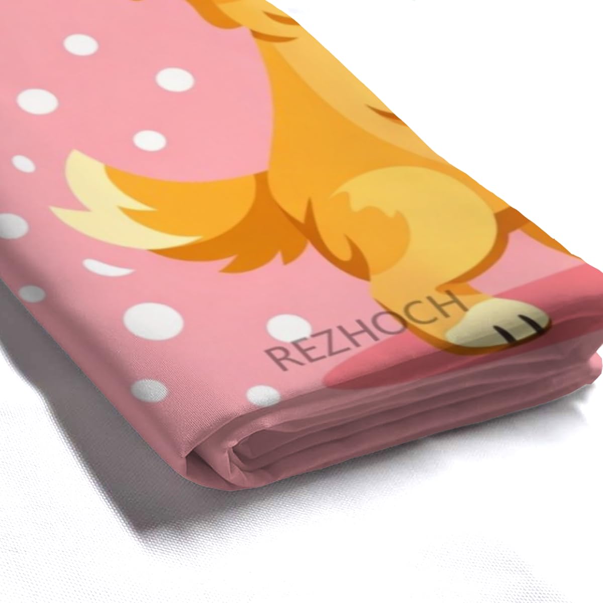 REZHOCH Cute Golden Retriever Shower Curtain 72x72Inch,Fun Animal Pink Home Farm Bathroom Decor,Heart Showerhead Cartoon Dog Waterproof Fabric Kids Girls Farmhouse Bath Set with Hooks