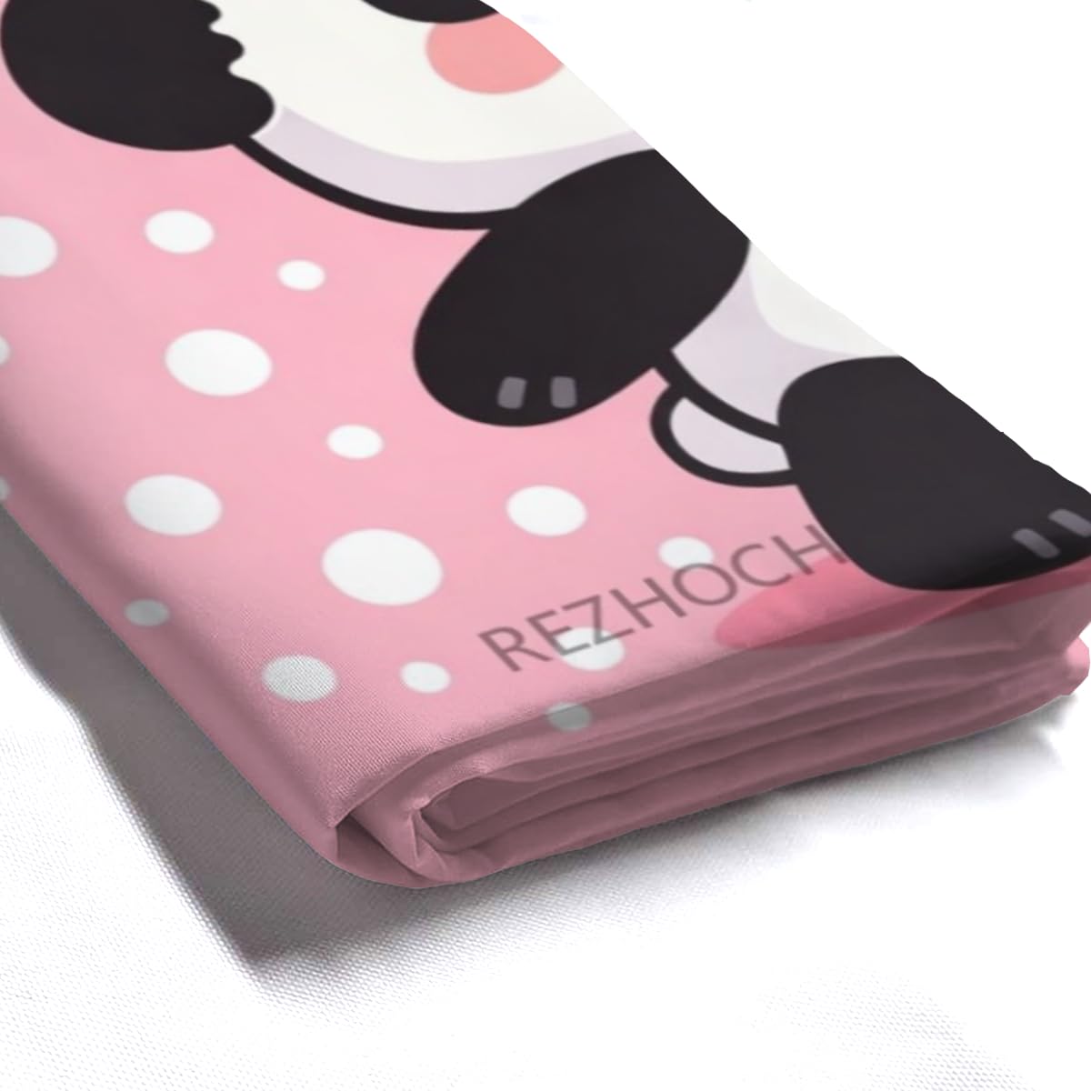 REZHOCH Cute Panda Shower Curtain 72x72Inch,Funny Cartoon Animal Pink Modern Home Bathroom Decor,Heart Showerhead Waterproof Fabric Kids Girls Farmhouse Bath Set with Hooks