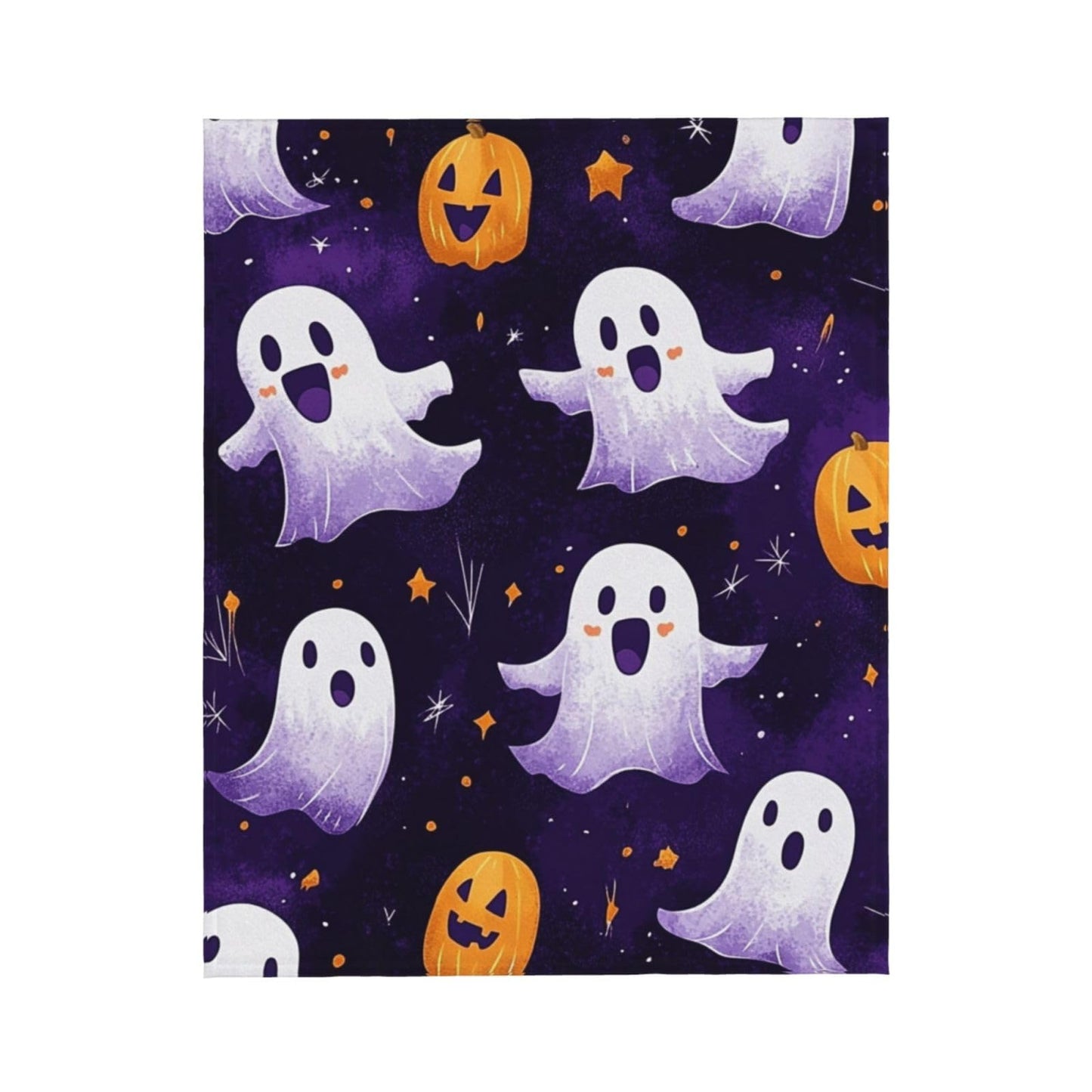 CDSASHCA Spooky Cute Flannel Blanket,Soft Fleece Throw with Smiling Ghosts Motif,Lightweight & Warm,Ideal for Fall Snuggles Or Festive Presents,Vibrant Design,Gifts for Friedns and Family 40x50 Inch