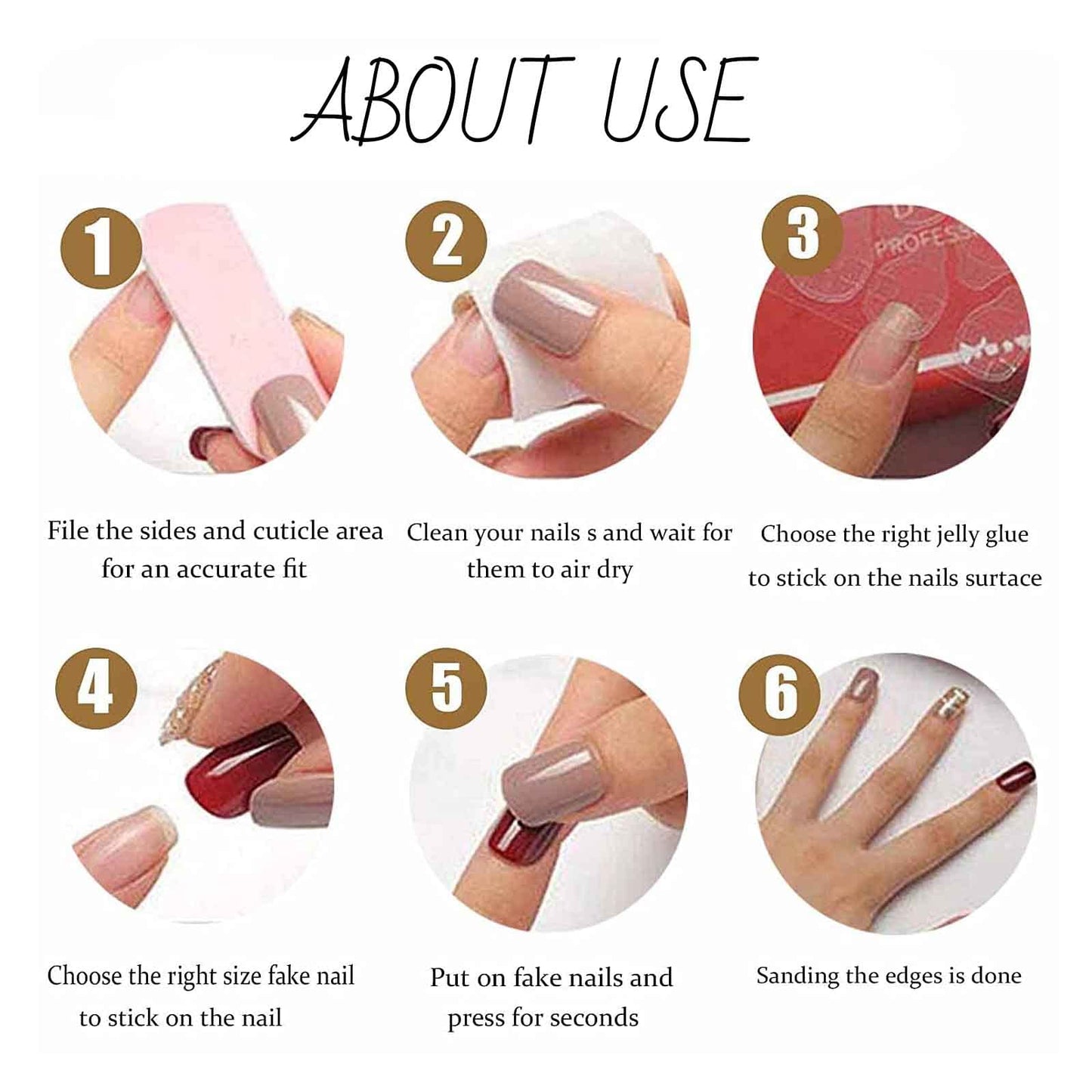 Hkanlre 3D Press on Nails Medium Fake Coffin Nails Tips Full Cover Luxury False Nails for Women and Girls 24PCS