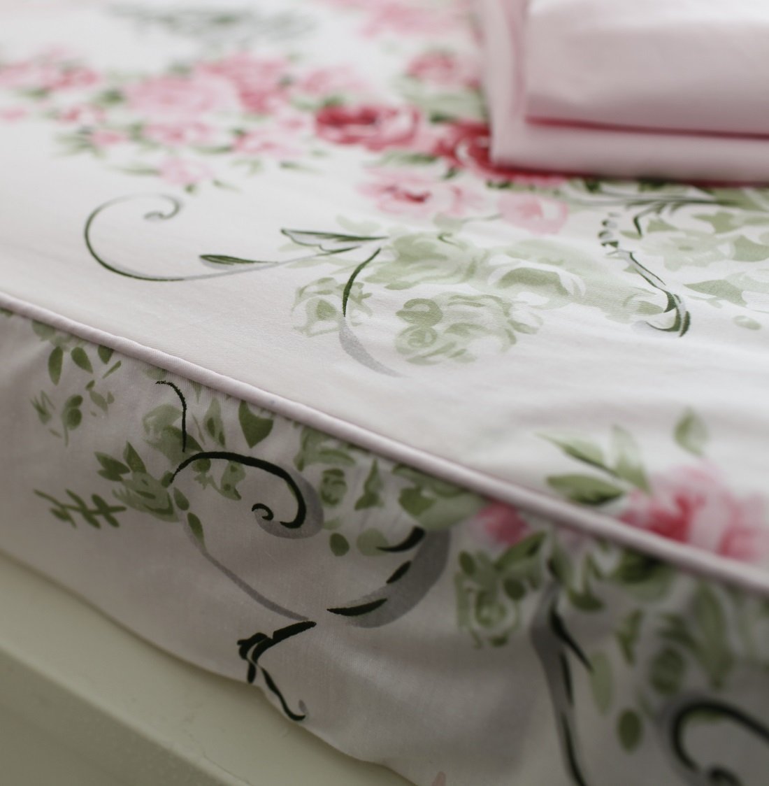 FADFAY Rose Floral 4 Piece Bed Sheet Set 100% Cotton Deep Pocket-King