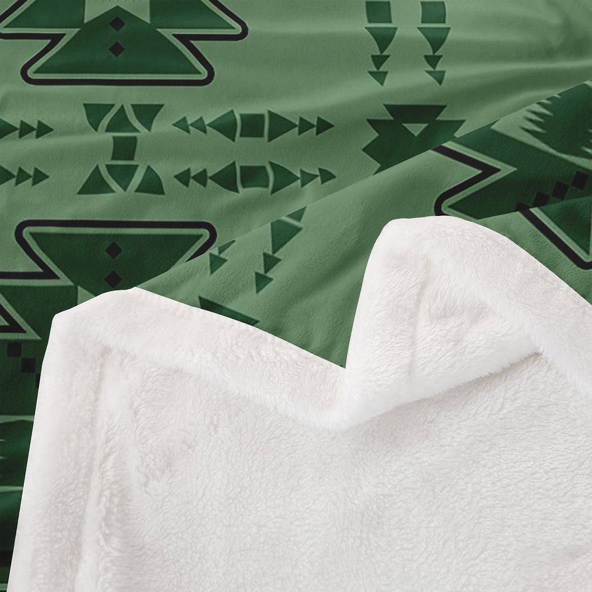Feelyou Aztec Sherpa Throw Blanket for Couch Western Boho Southwestern Super Soft Cozy Fleece Rustic Farmhouse Blanket for Winter, Plush Throw Geometric Block 40"x50" All Season