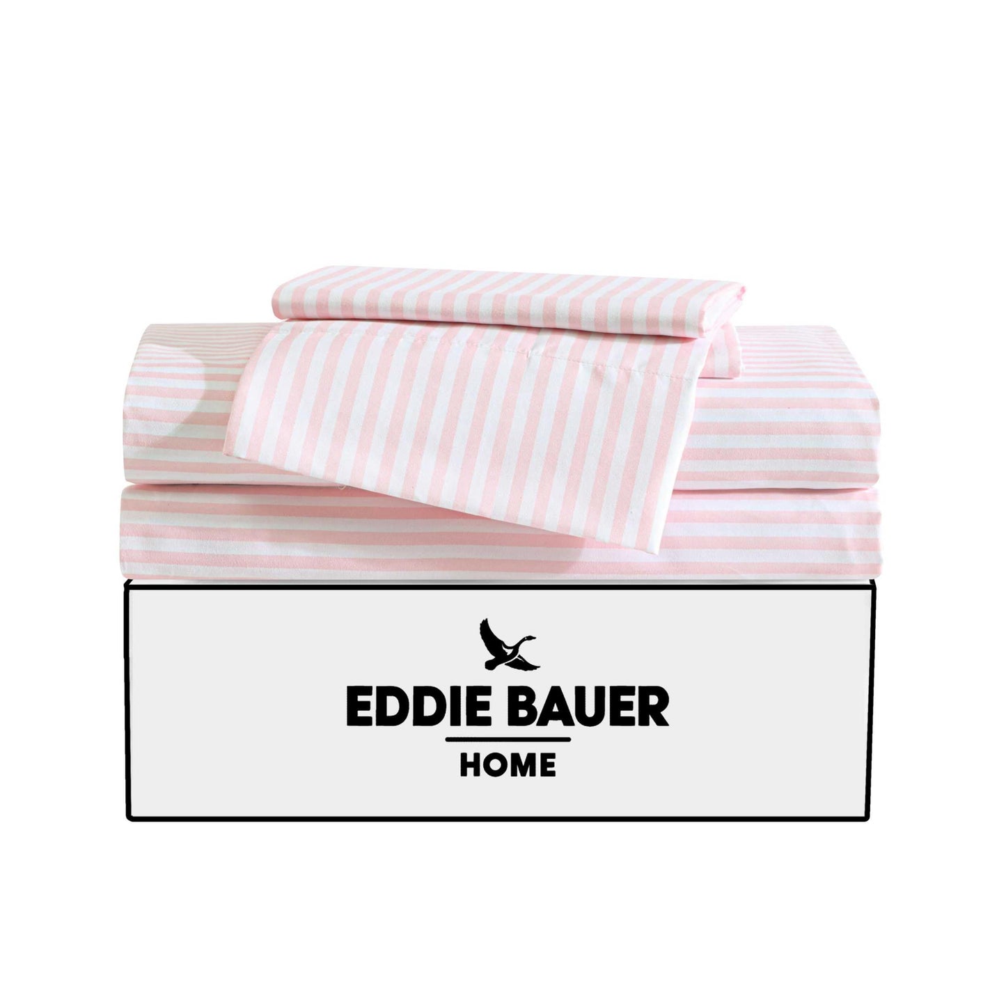 Eddie Bauer Kids - Full Sheet Set, Ultra-Soft Microfiber Bedding with Fully Elastic Fitted Sheet, Kids Bed Set with Pillowcases, Easy Care Bedding (Little Stripe)