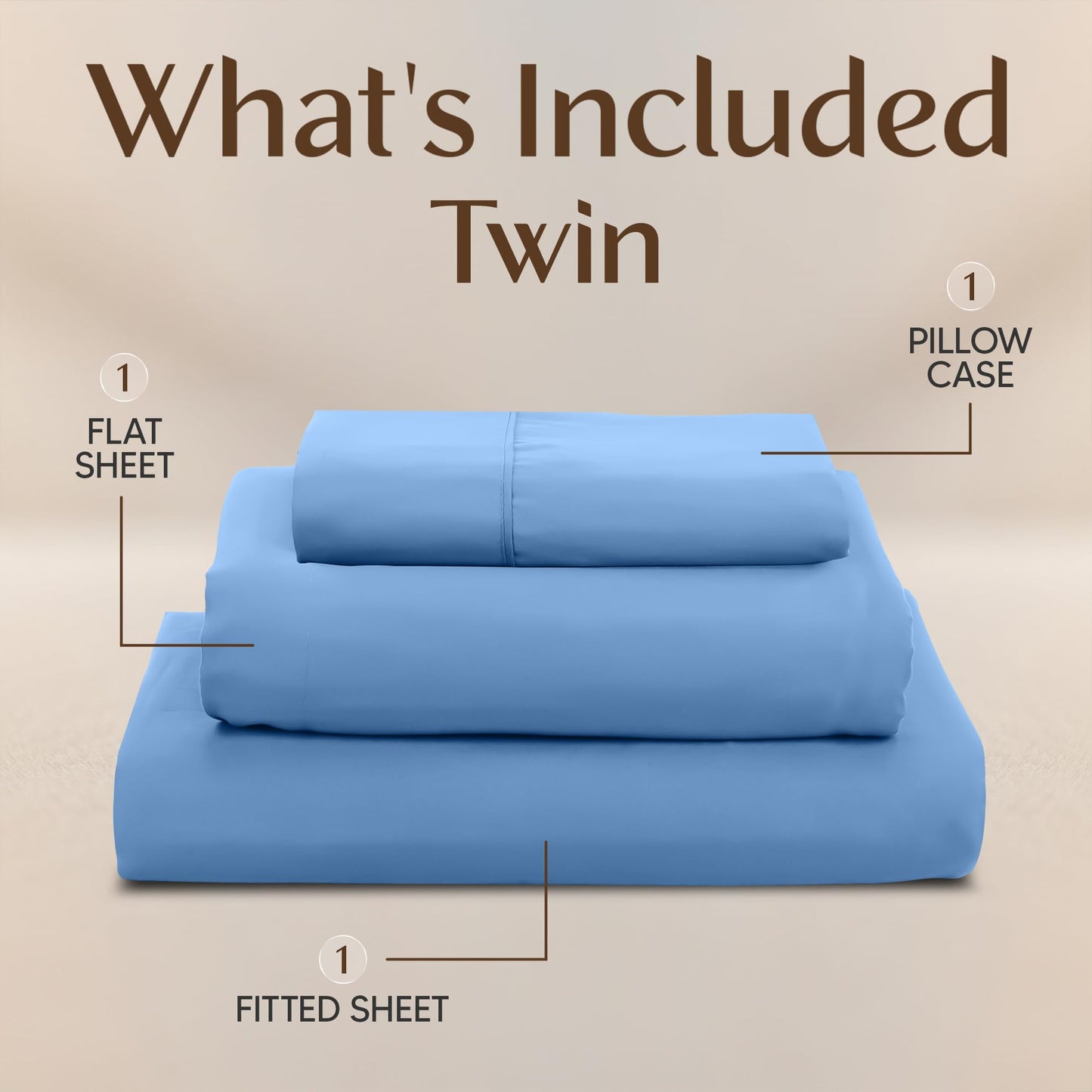 Utopia Bedding Twin Sheet Set – 3 Piece Bed Sheets for Twin Size Bed, Soft and Breathable Microfiber, Includes 1 Fitted Sheet, 1 Flat Sheet and 1 Pillowcase – Oeko Tex (Dutch Blue)