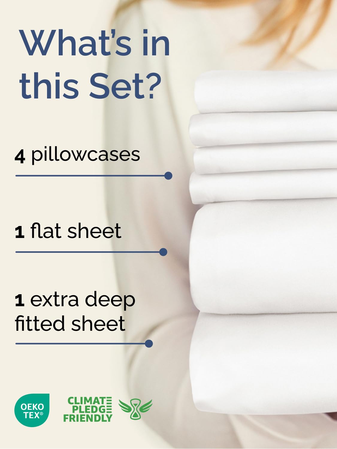Extra Deep King Sheet Set - 6 Piece Breathable and Cooling Sheets - Hotel Luxury Bedding for Women, Men, Kids & Teens - Easy & Secure Fit - Soft and Wrinkle Free - Extra Deep Pockets - Antique White