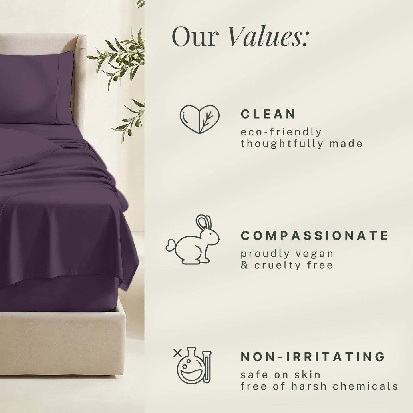 Hearth & Harbor Extra Deep Pocket Queen Sheets Sets - Fits Mattress 18-24 Inches Deep - Extra Deep Pocket Sheets - 6 Piece Queen Size - Eggplant