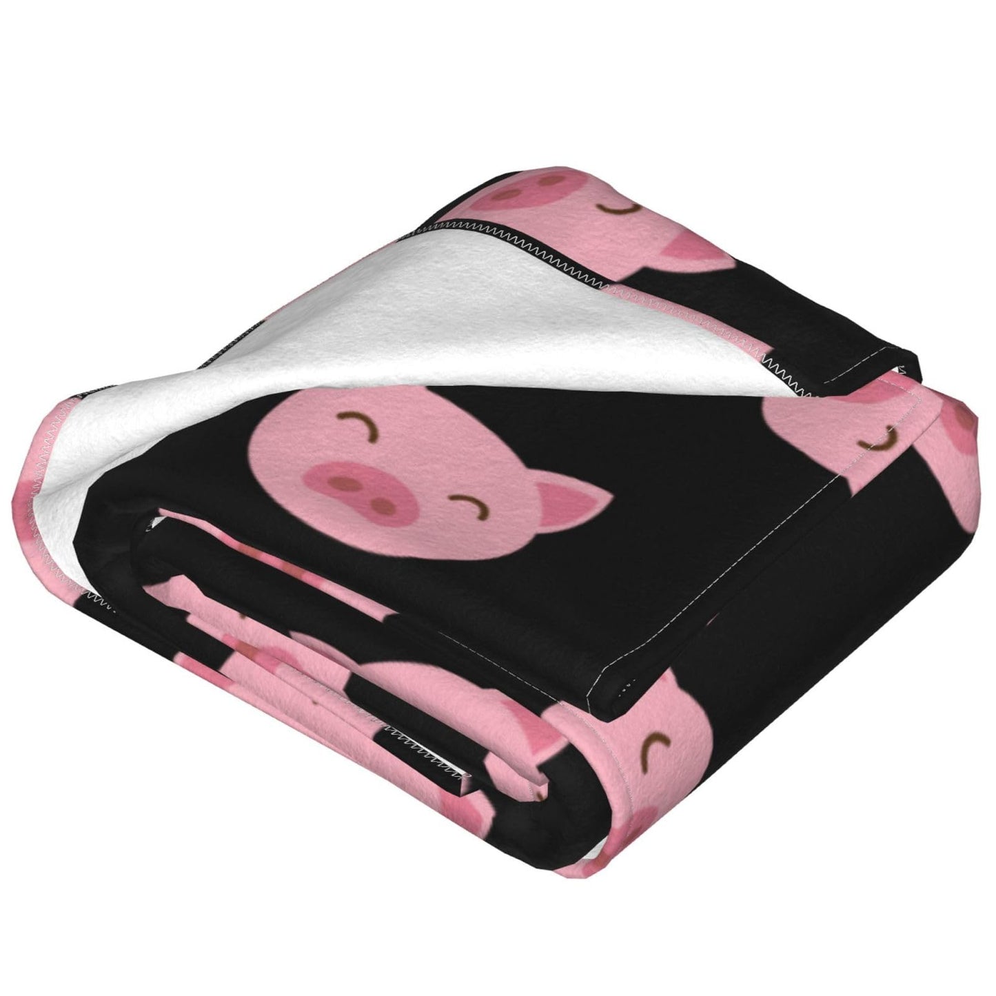 SARA NELL Pink Pig Blanket,Cute Cartoon Pig Face Flannel Fleece Throw Blanket,Super Soft Cozy Fluffy Warm Couch Bed Sofa Travelling Camping Blanket 50"X40" for Kids Adults All Season