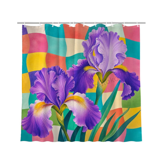 Youtoko Rose Floral Shower Curtain 72x72 Inch with 12 Hooks Polyester Bath Decor Set Painterly Colorful Garden Print Look Romantic Style for Powder Room