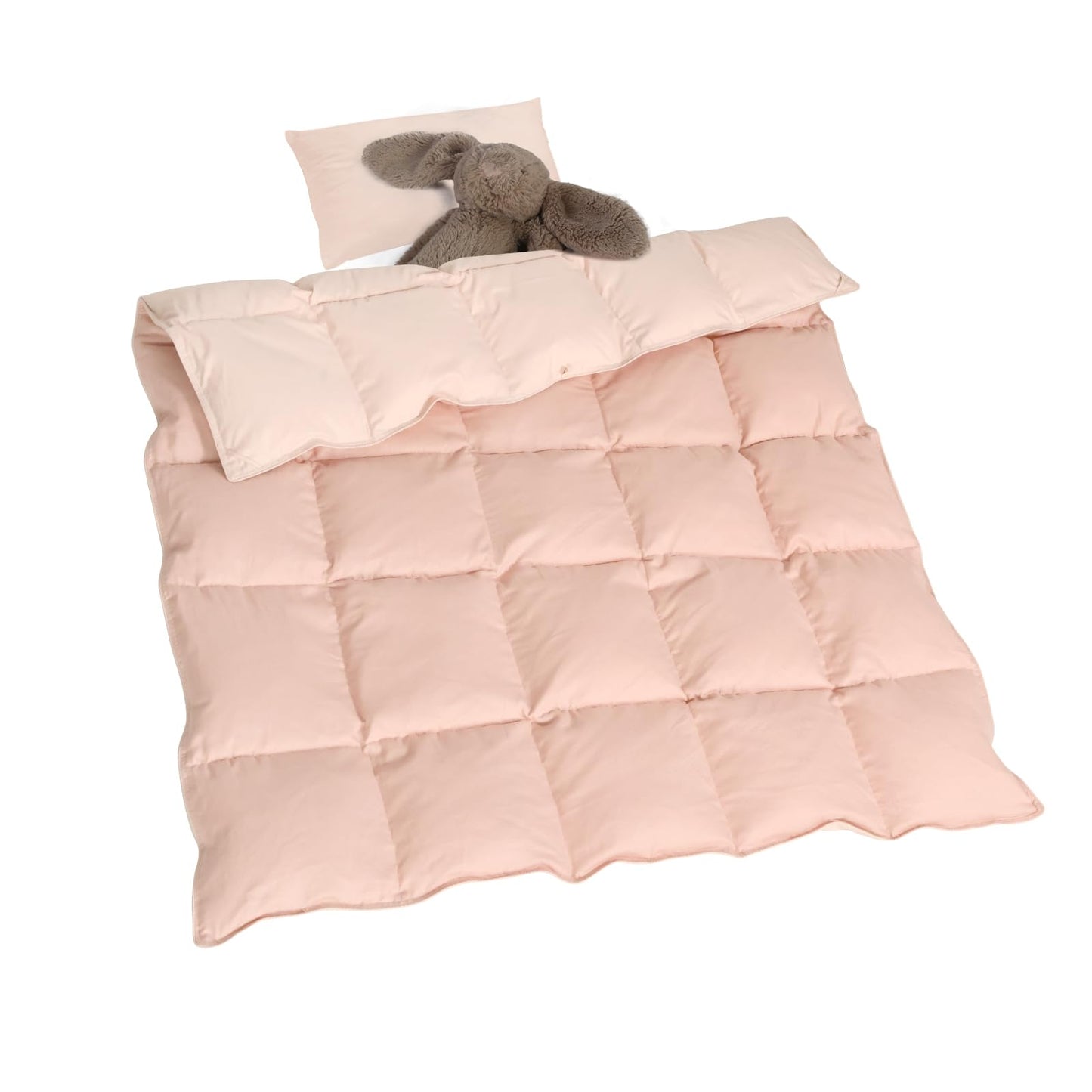 zzlamb Muslin Toddler Down Comforter Baby Down Blanket, Lightweight Crib Quilt All Season Duvet Insert, Soft & Breathable 100% Cotton Muslin Cover for One Side Machine Washable, Cherry Pink 41x48in