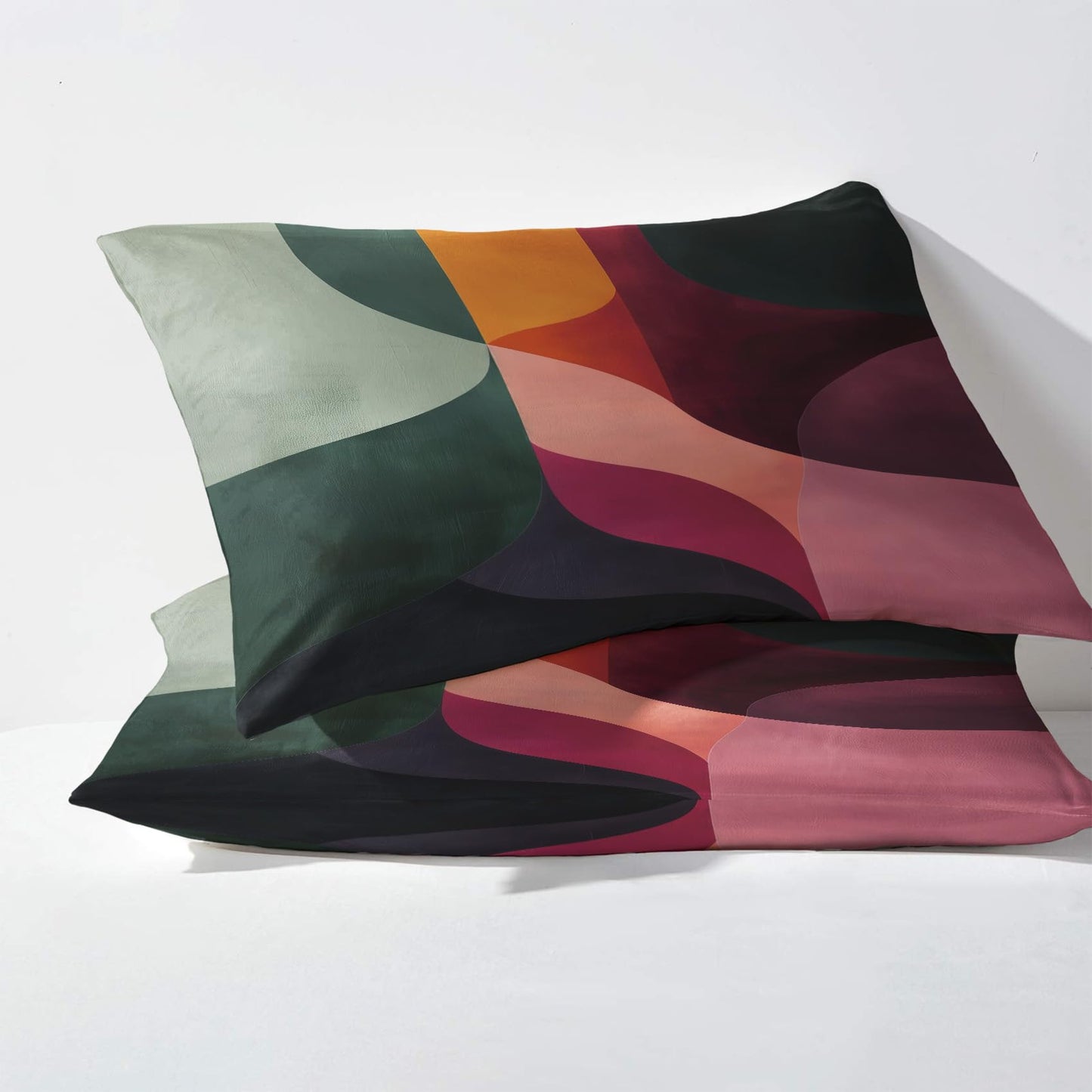 NOGAWA Abstract Sheets Full, Colorful Modern Bed Sheets, Deep Pocket & Soft Microfiber Bedding Sheets & Pillowcases 4 Piece - Fitted Sheet & Flat Sheet & 2 Pillow Cases