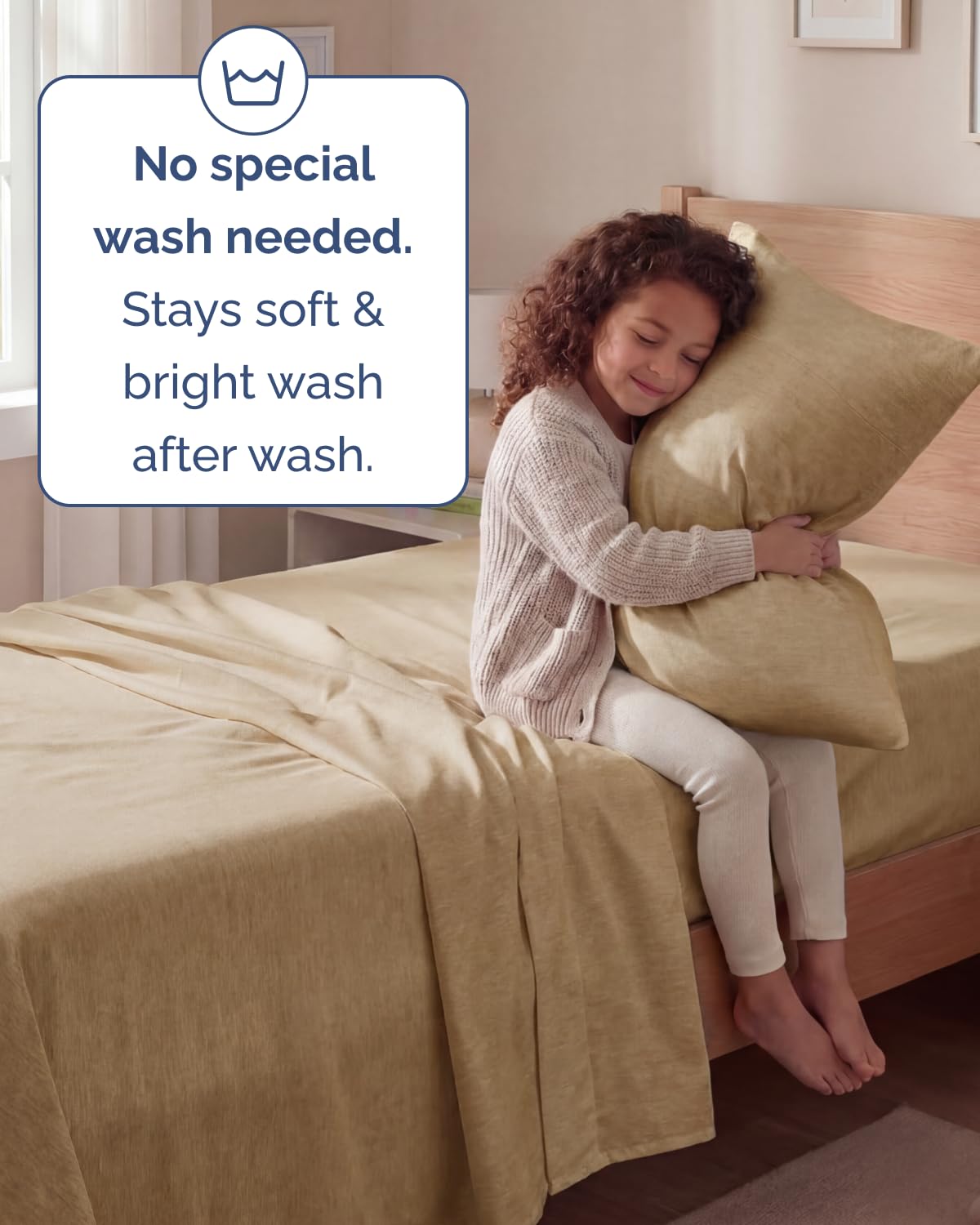 Twin Size 3 Piece Sheet Set - Comfy Breathable & Cooling Sheets - Hotel Luxury Bed Sheets for Women & Men - Deep Pockets, Easy-Fit, Soft & Wrinkle Free Sheets - Heathered Tan Oeko-Tex Bed Sheet Set
