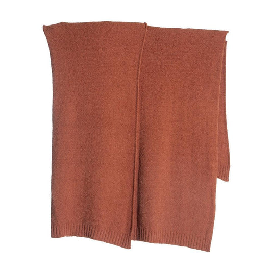 Carstens, Inc. Luxury Soft Stretchy Reversible Plush Throw Blanket, Large 50" x 60", Desert Clay