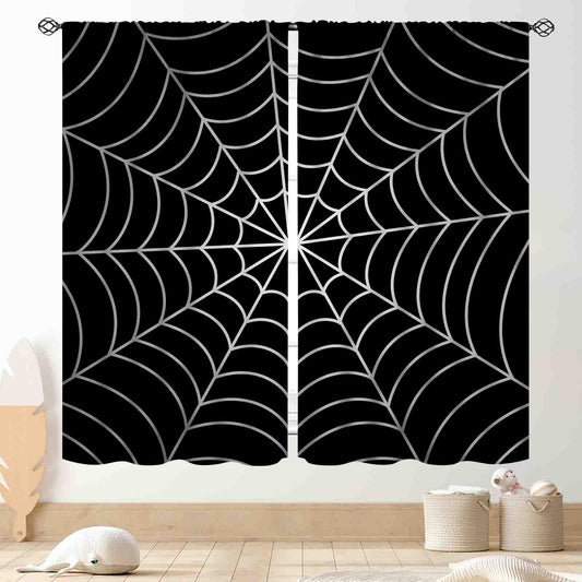 TKUYO Super Hero Spider Curtains, Black Superhero Spider Web Boys Curtains for Kids Baby Room Living Room Bedroom Nursery Playroom Blackout Drapes 2 Panel Sets, 42"x45" Inch