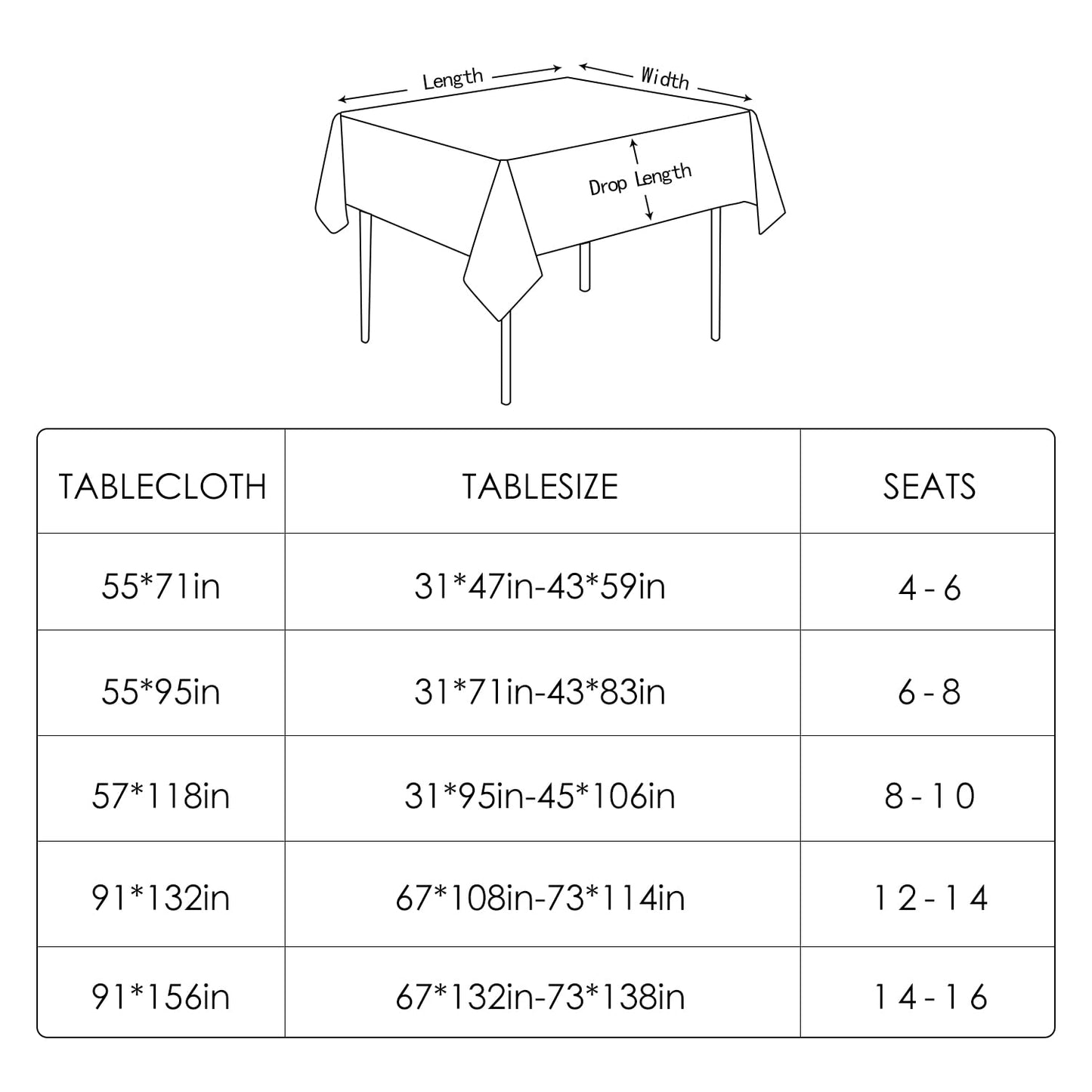 BALCONY & FALCON Table Cloth for 6 Foot Rectangle Tables – Waterproof, Wrinkle-Free Farmhouse Tablecloth for Dining, Kitchen, Wedding, Baby Shower & Christmas Holiday Gatherings (Olive, 57" x 118")