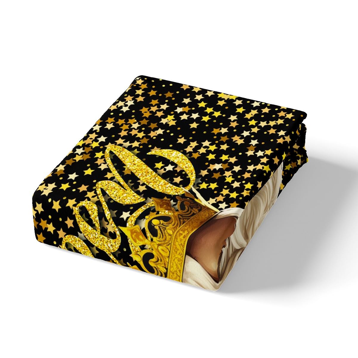 Black Girls Duvet Cover Set Queen Size,African Style American Fashion Woman Comforter Cover,Golden Glitter Queen Crown Bedding Set Teens Men Adult Room Decor,Modern Black Quilt Cover,2 Pillowcases