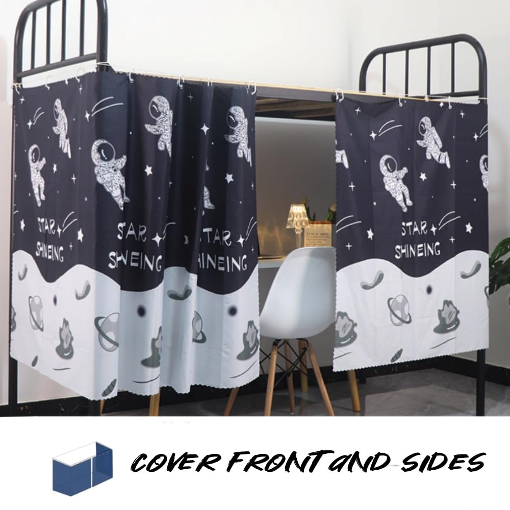 Dorm Bottom Bunk Bed Curtains Privacy Curtains 350g Dustproof Breathable Single Bed Blackout Curtains Panels Privacy Underbed Loft Bed Canopy Tent Curtain Shading Drapes for Dorm College Home 2 panels