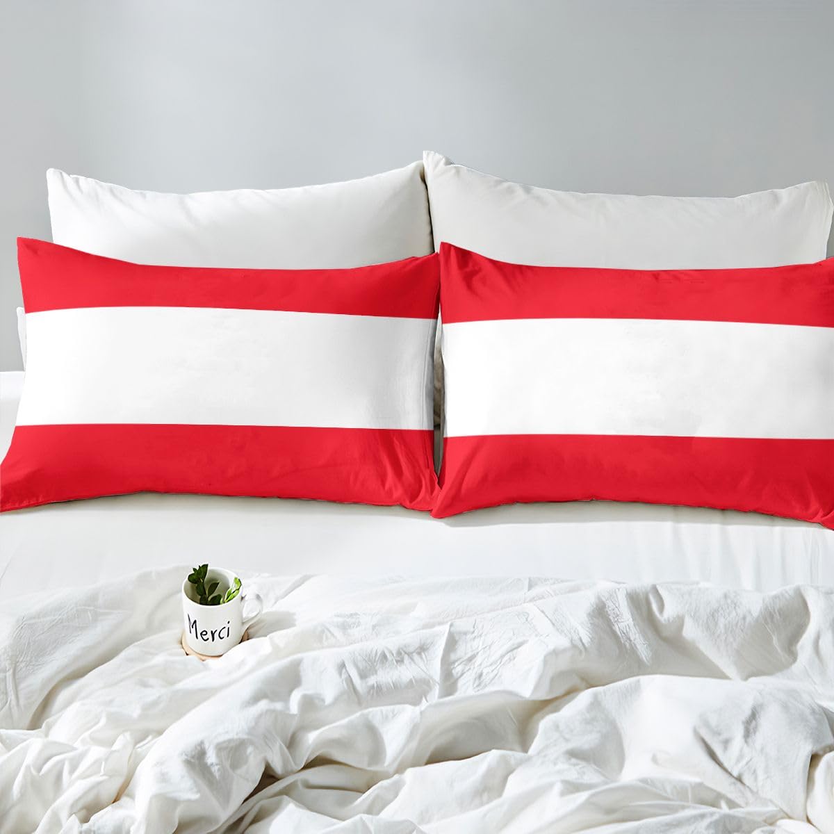 Feelyou Austrian Flag Duvet Cover Full Size Austria Bedding Set for Boys Girls World Countries Comforter Cover International Flag Bedroom Decor 3Pcs